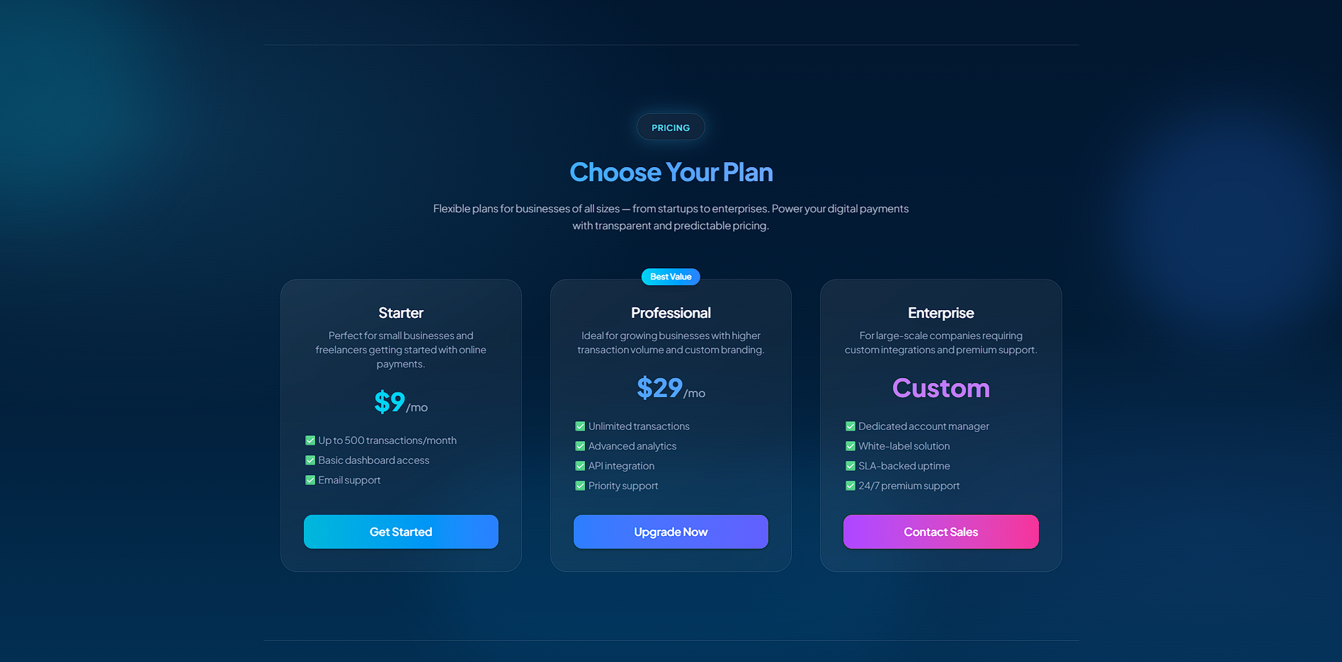 Futuristic React Landing Page Template - Screenshot 3 preview