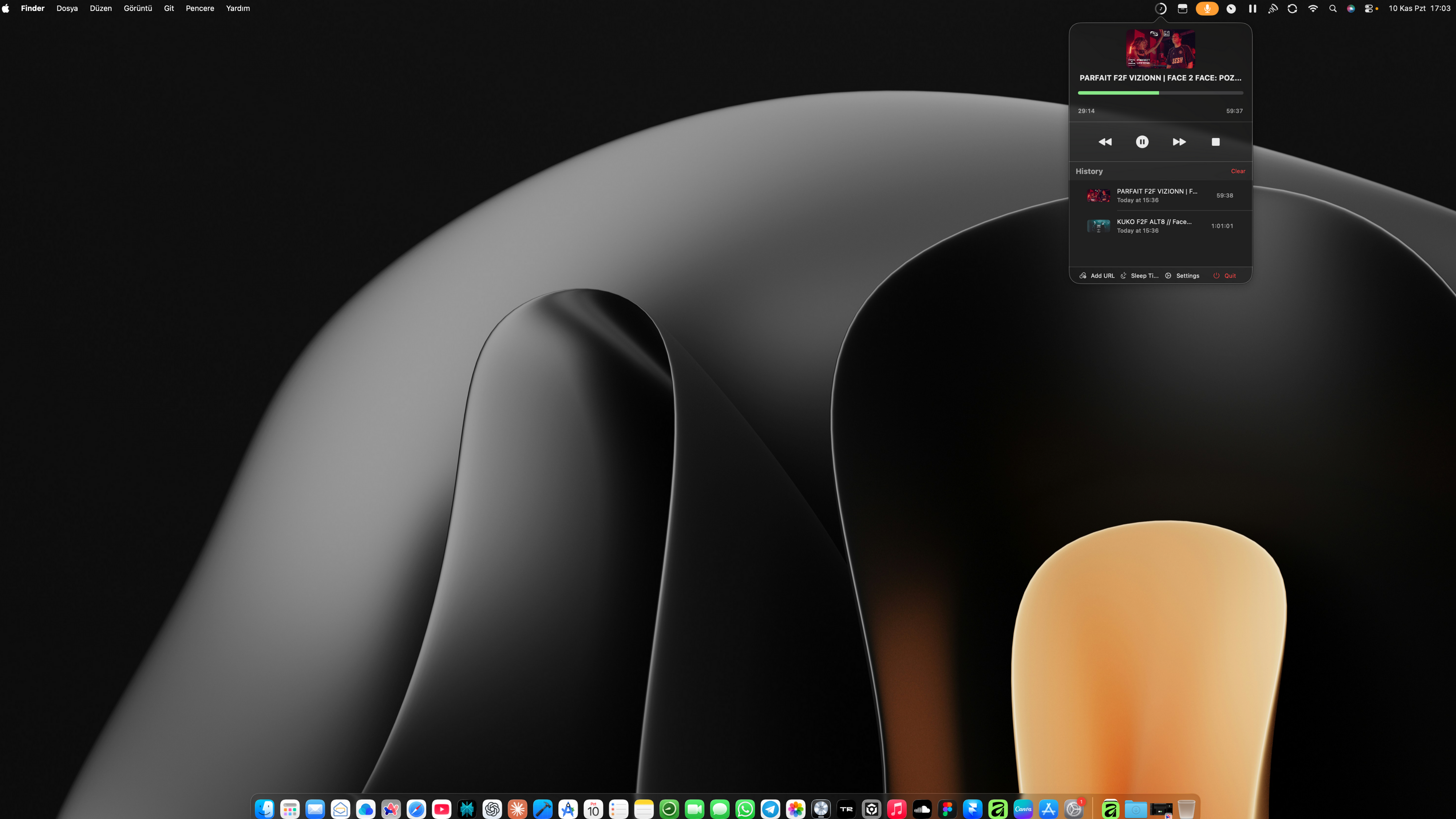 Shuffle - YouTube Audio Player for macOS - Main screenshot showing features and interface