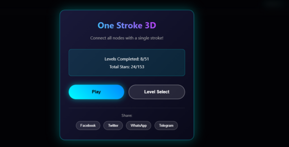 One Stroke 3D – HTML5 Puzzle Game  gallery image