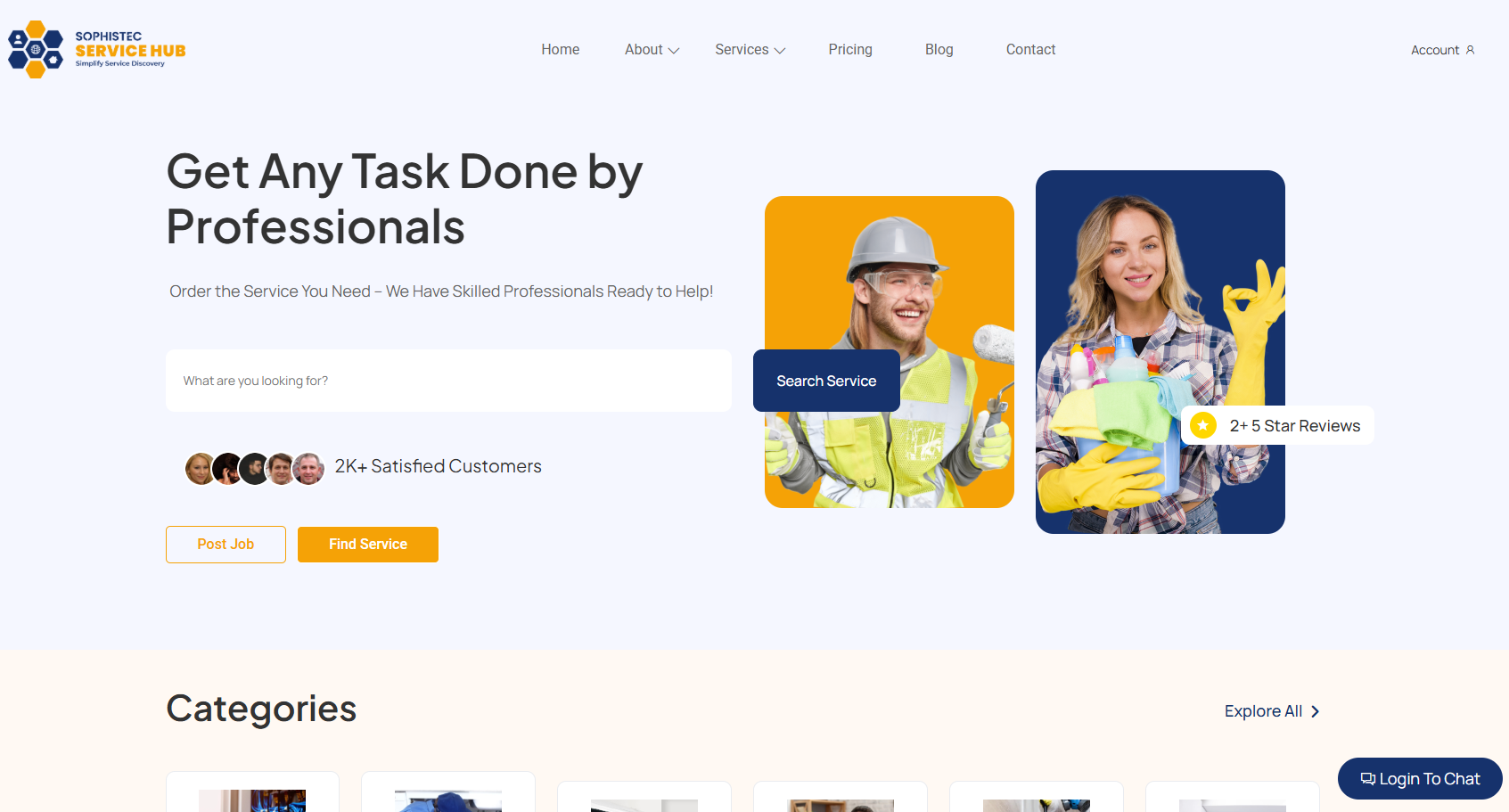 Sophistec Service Hub - Main product screenshot demonstrating key features and user interface