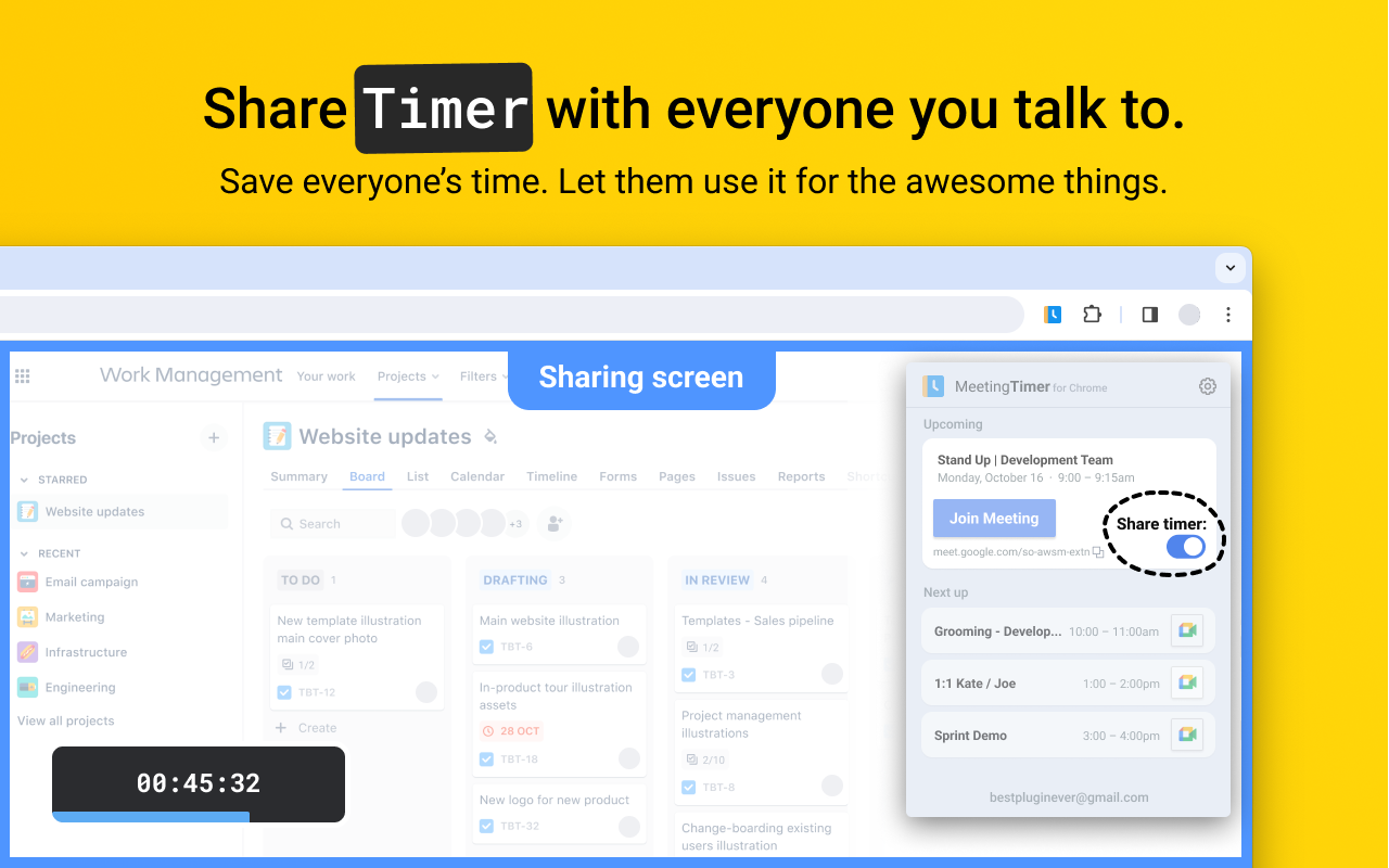 ミーティングタイマー - Google Calendar™イベントに基づいて、Google Meet™にタイマーを追加メディア3