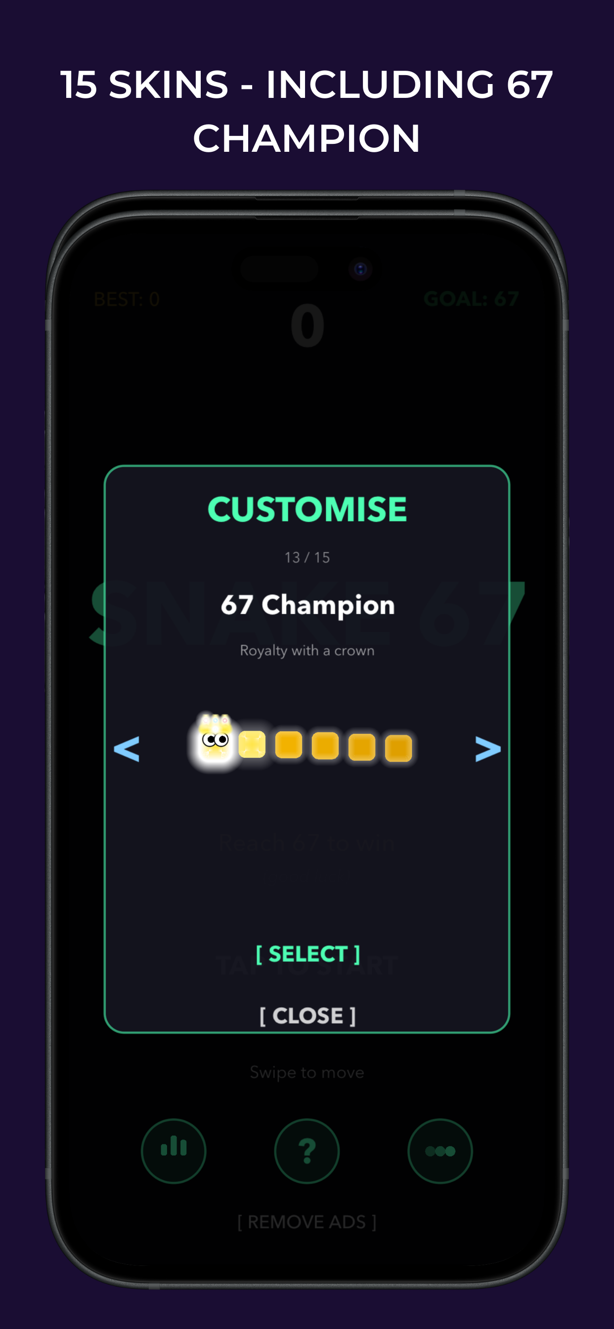 Snake 67 - Screenshot 3 showing product features and functionality