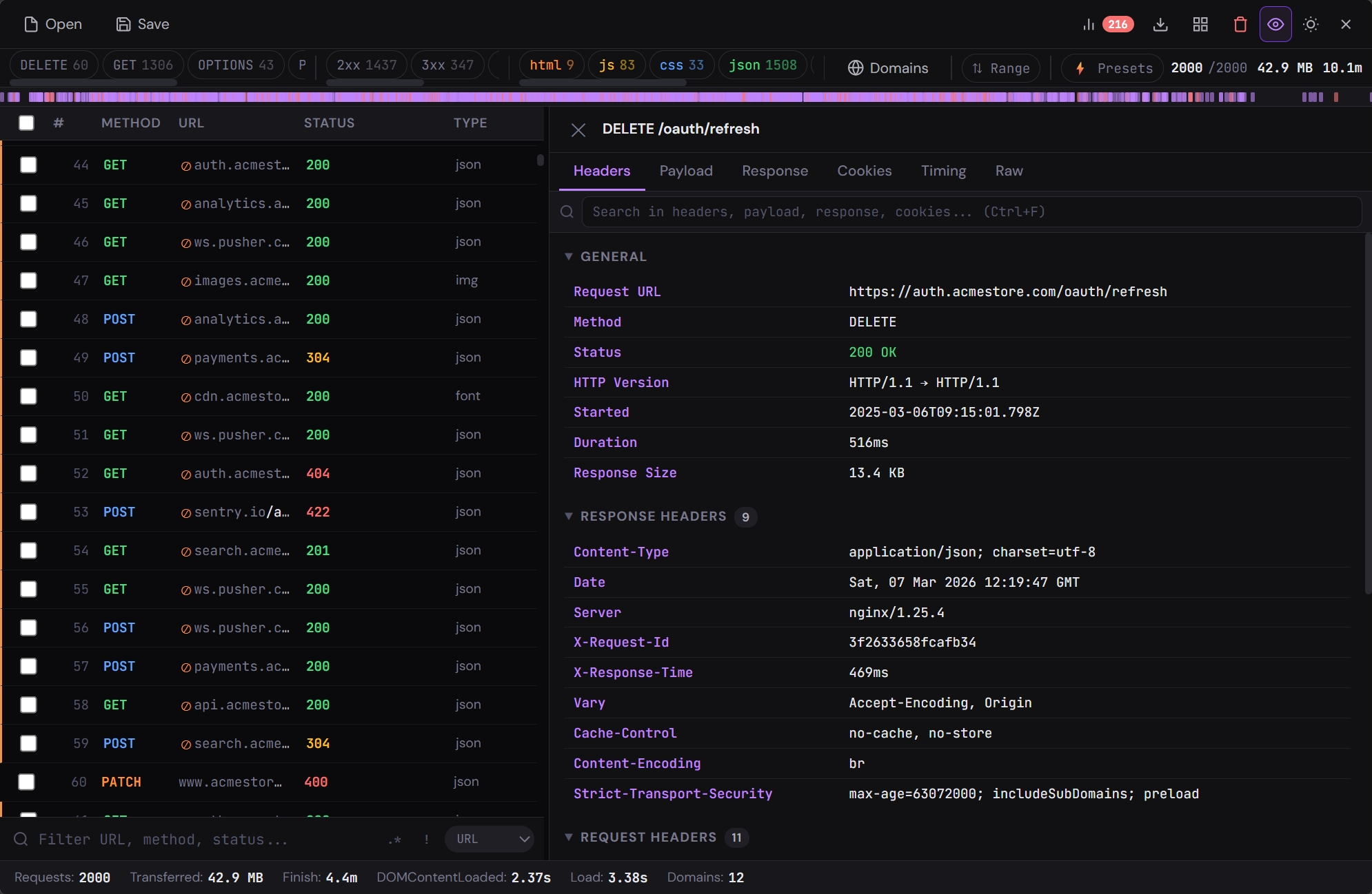 HAR Viewer - Main product screenshot demonstrating key features and user interface