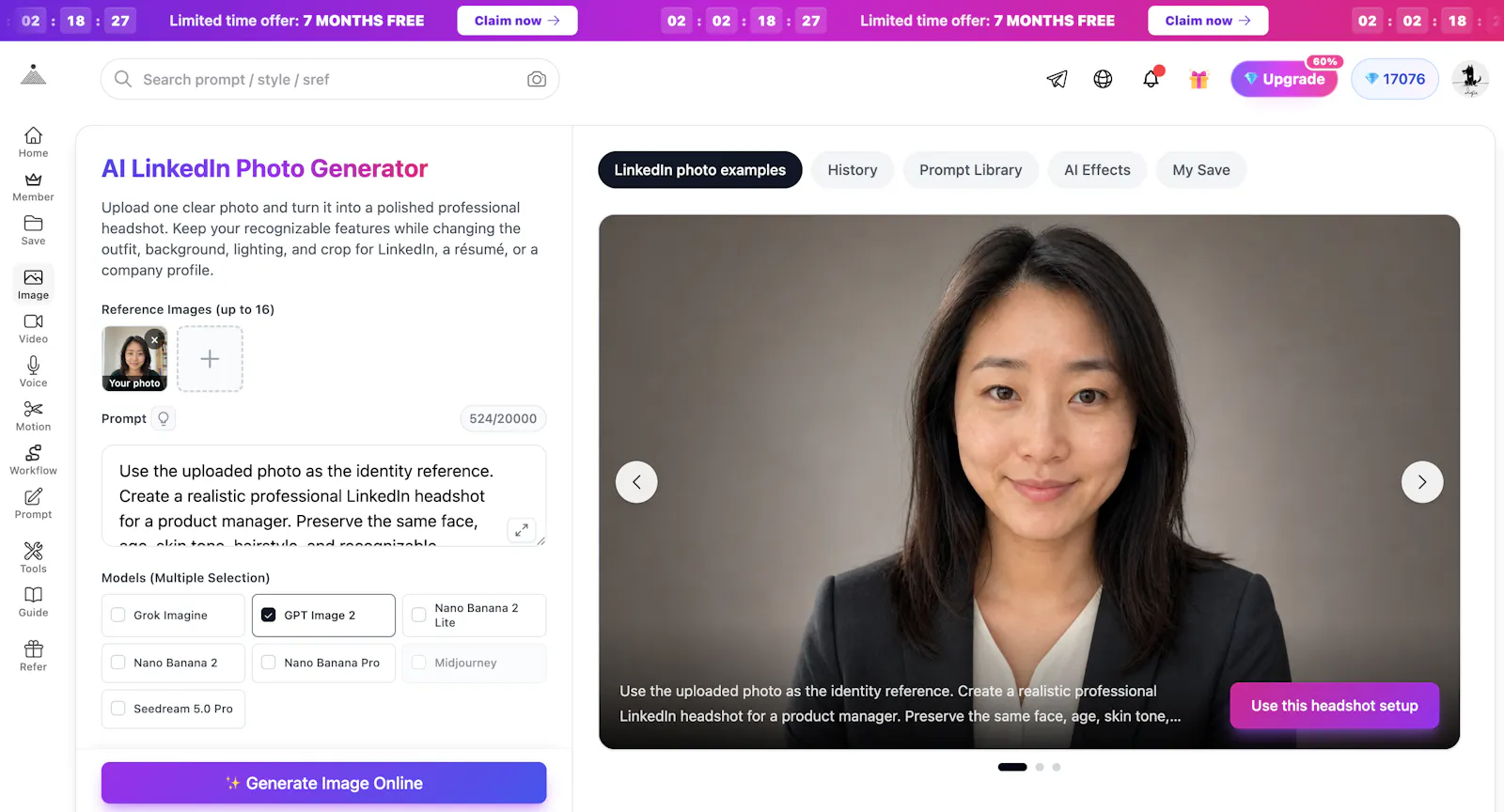 AI LinkedIn Photo Generator screenshot 1
