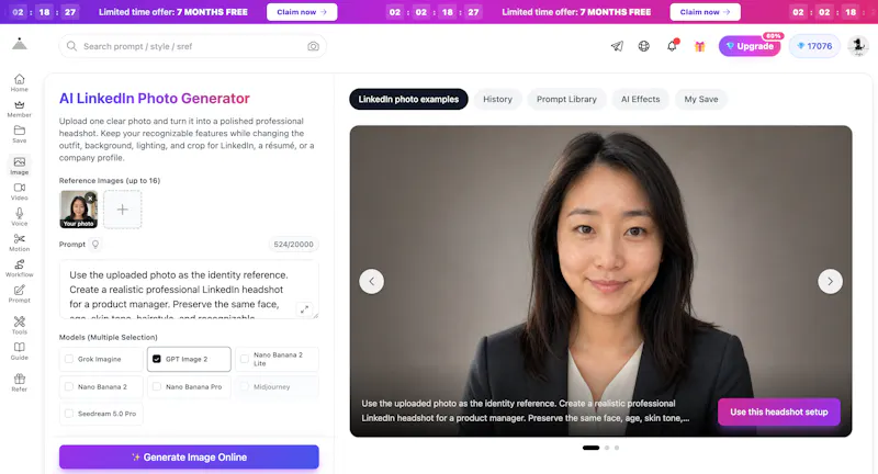 AI LinkedIn Photo Generator screenshot 1