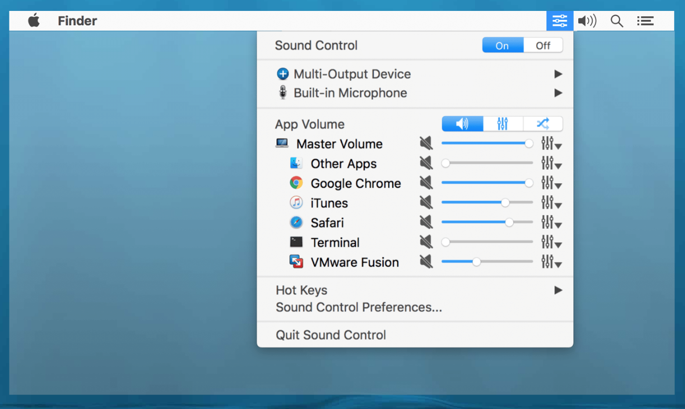 volume control mac missing