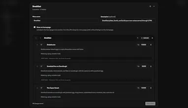 Menu Builder gallery image