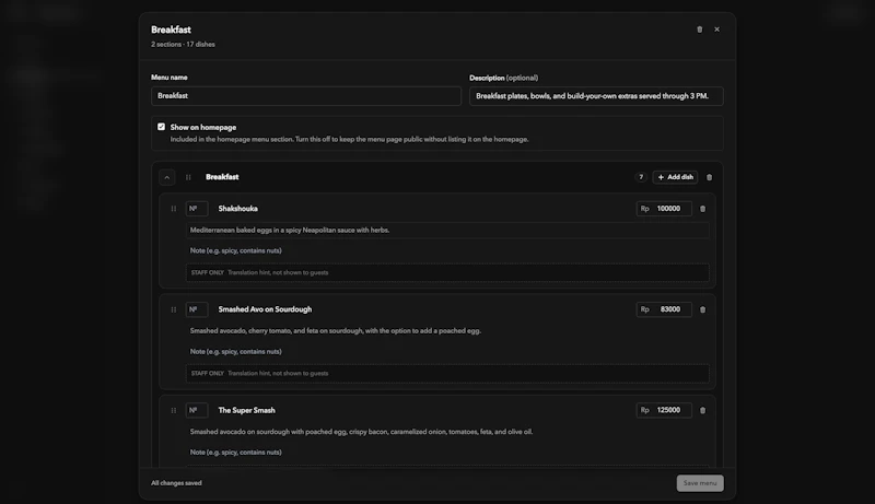 Menu Builder screenshot 4