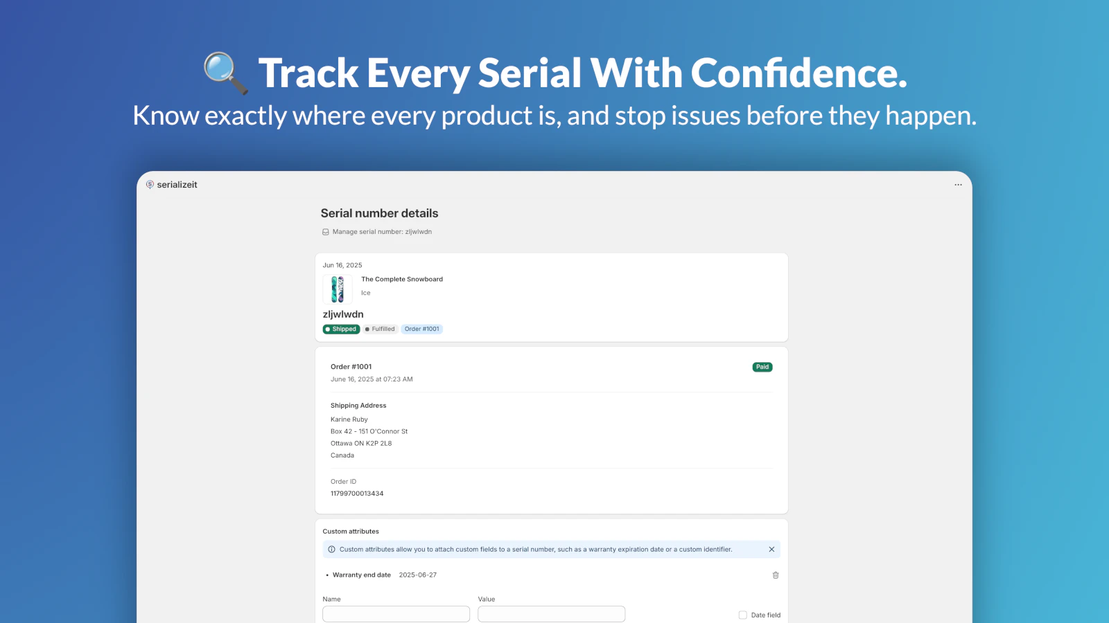 SerializeIt - Serial Numbers in Shopify screenshot 4