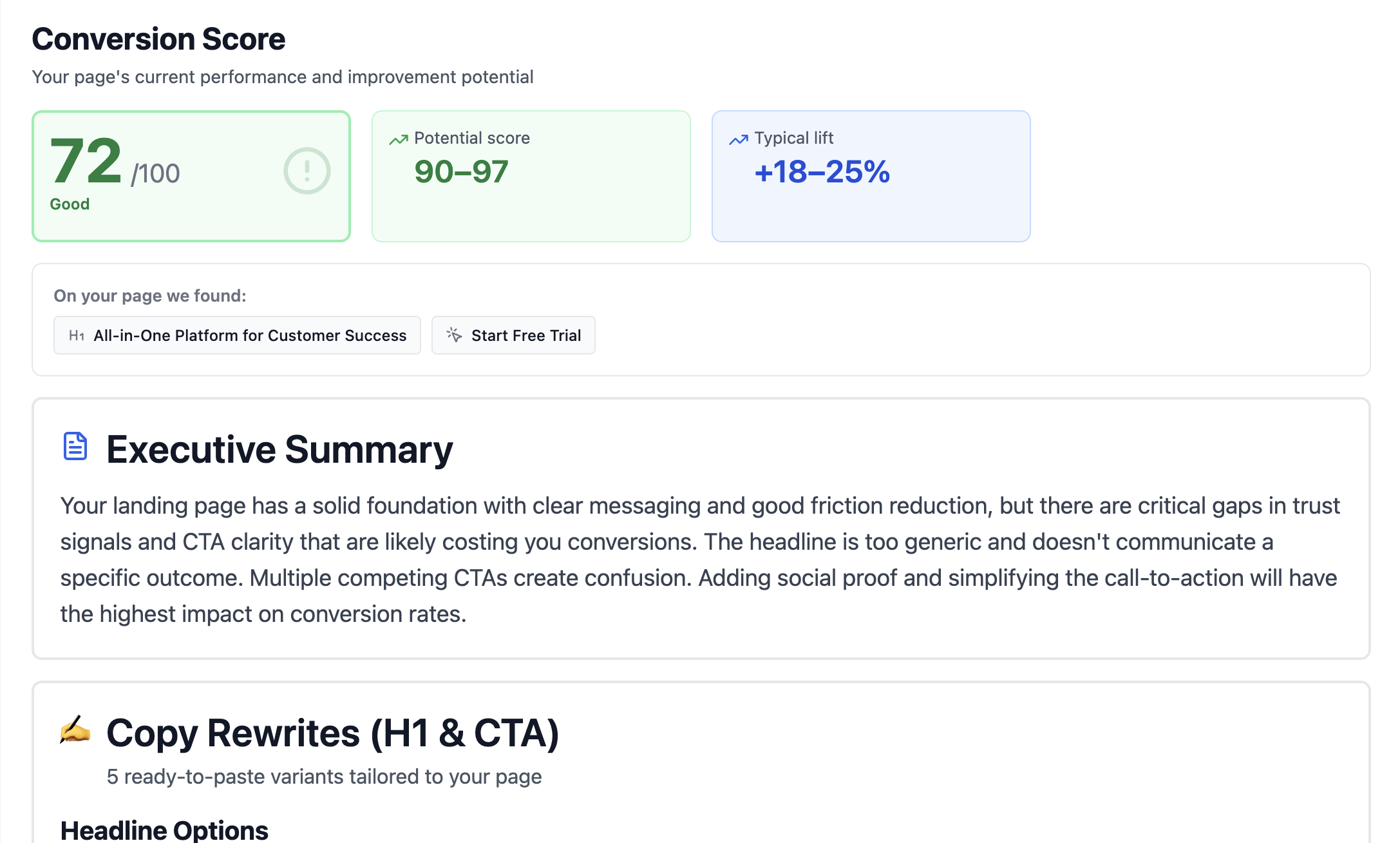 Conviora | AI Website Analyzer - Screenshot 3 preview