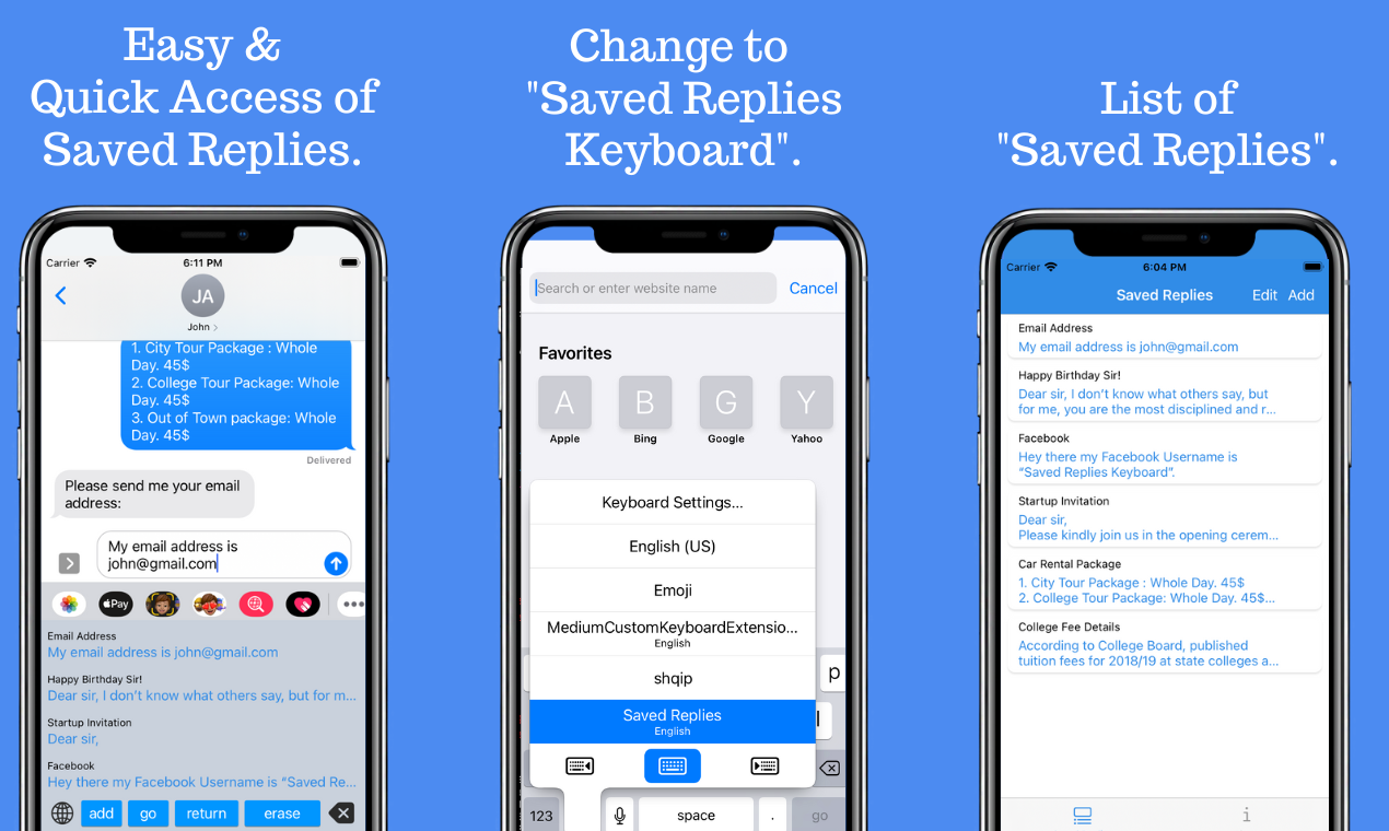 Saved Replies Keyboard gallery image