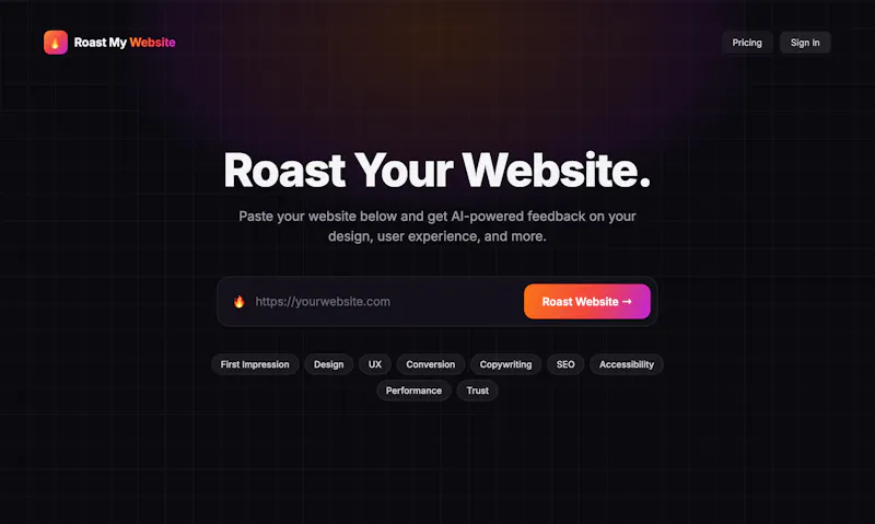 Roast My Website screenshot 1