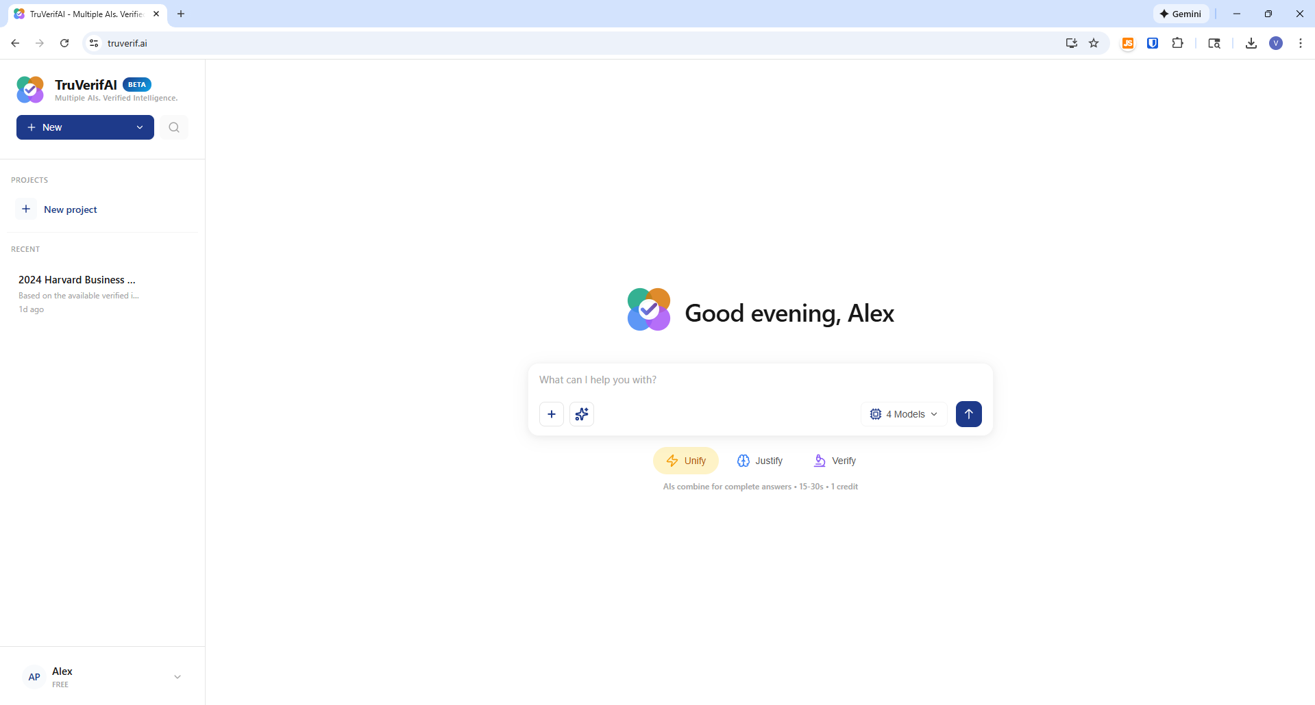 TruVerifAI - Main product screenshot demonstrating key features and user interface