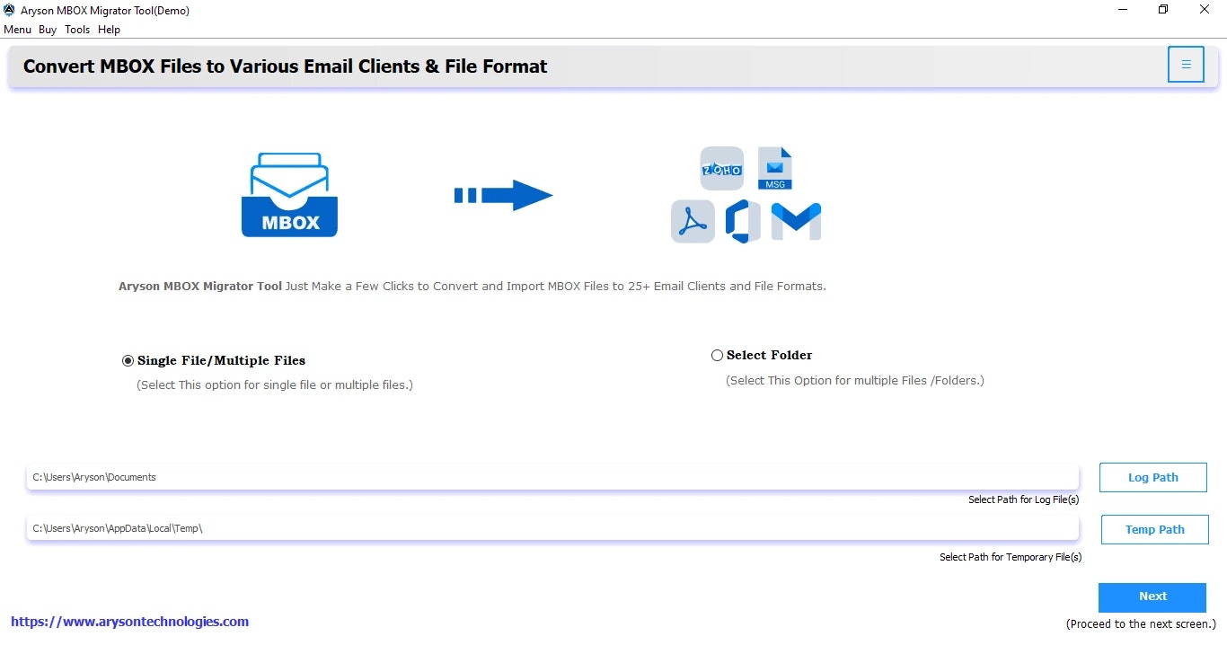 Aryson Seamonkey para o Outlook Converter media 1