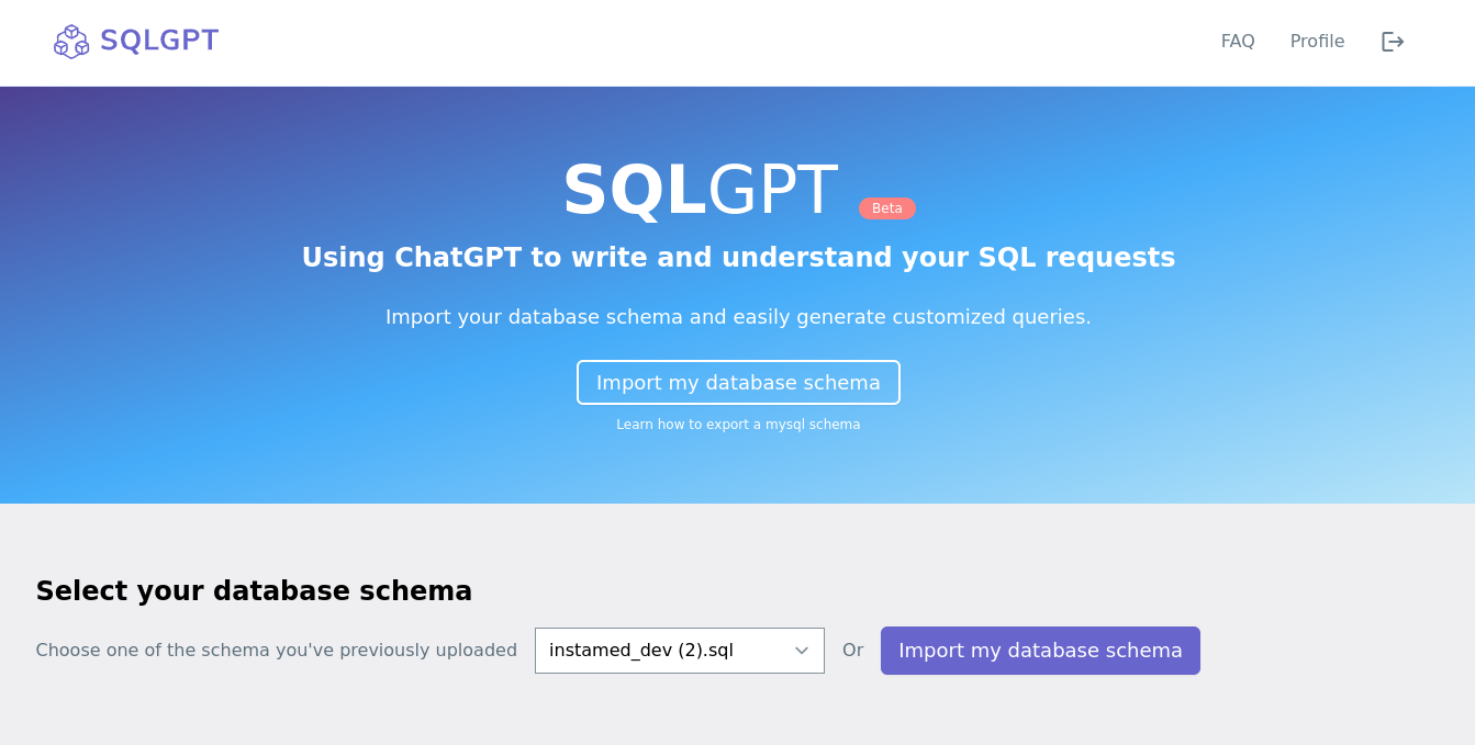 sqlgpt - chatgpt를 사용하여 SQL 요청을 작성하고 이해합니다 미디어 1