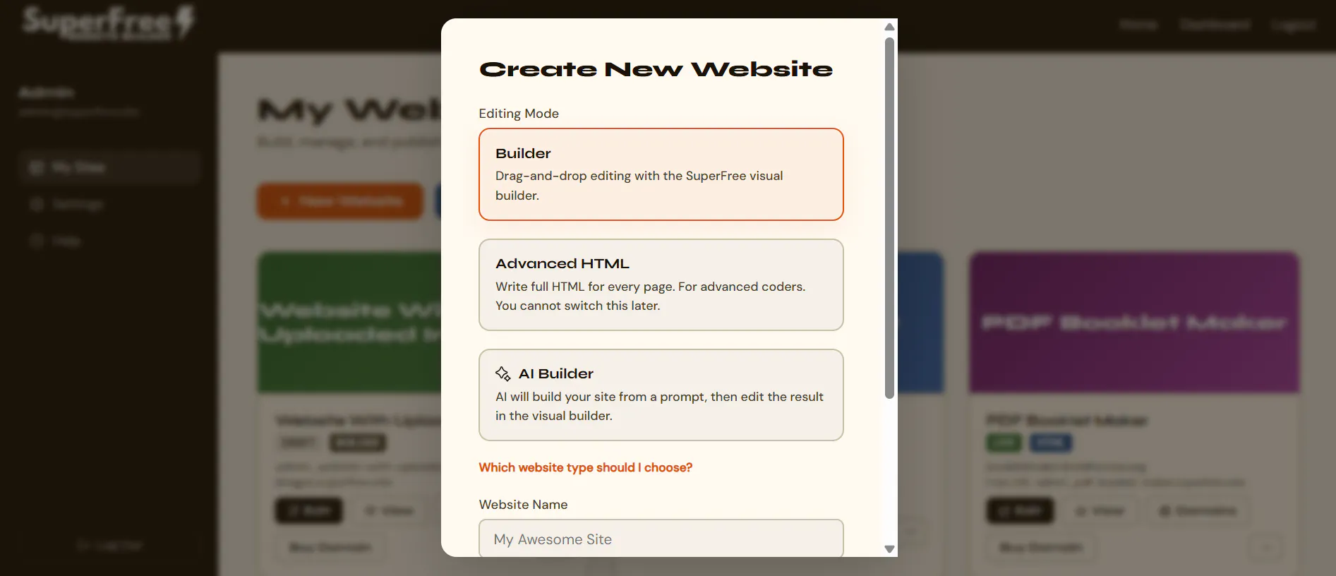 SuperFree Website Builder gallery image
