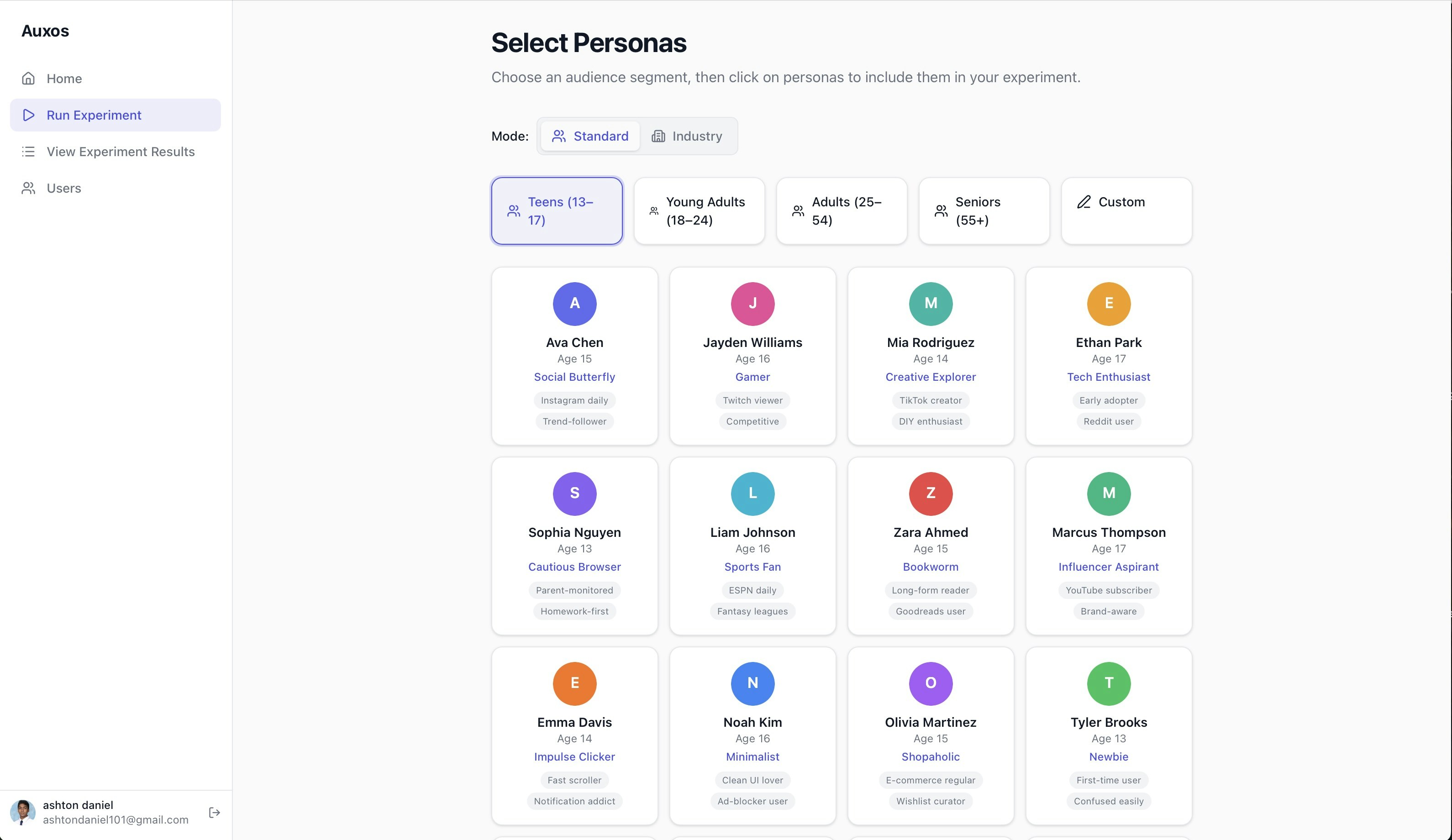 Auxos - Screenshot 2 showing product features and functionality