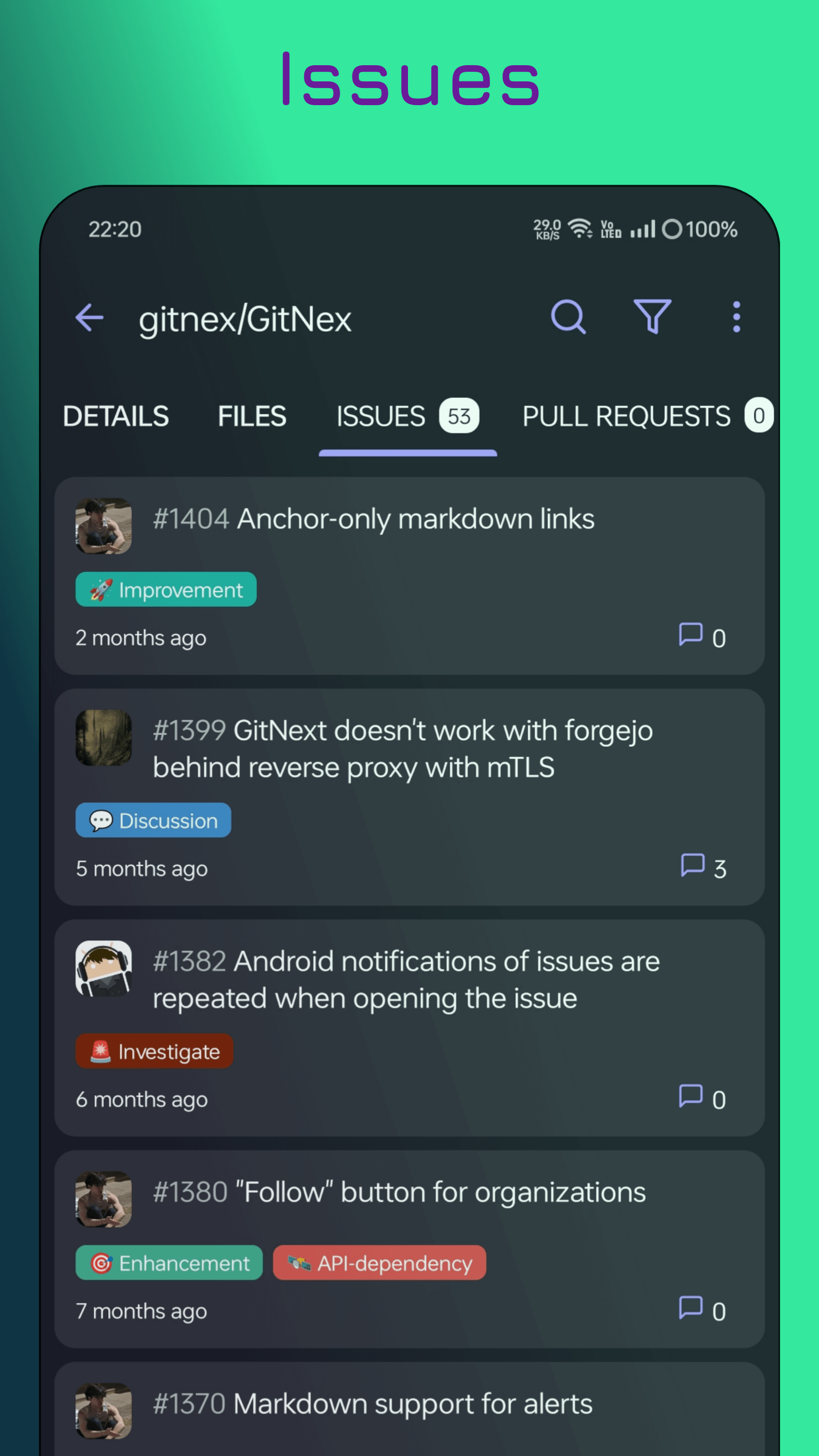 Média Gitnex - Application Android pour Forgejo et Gitea 4