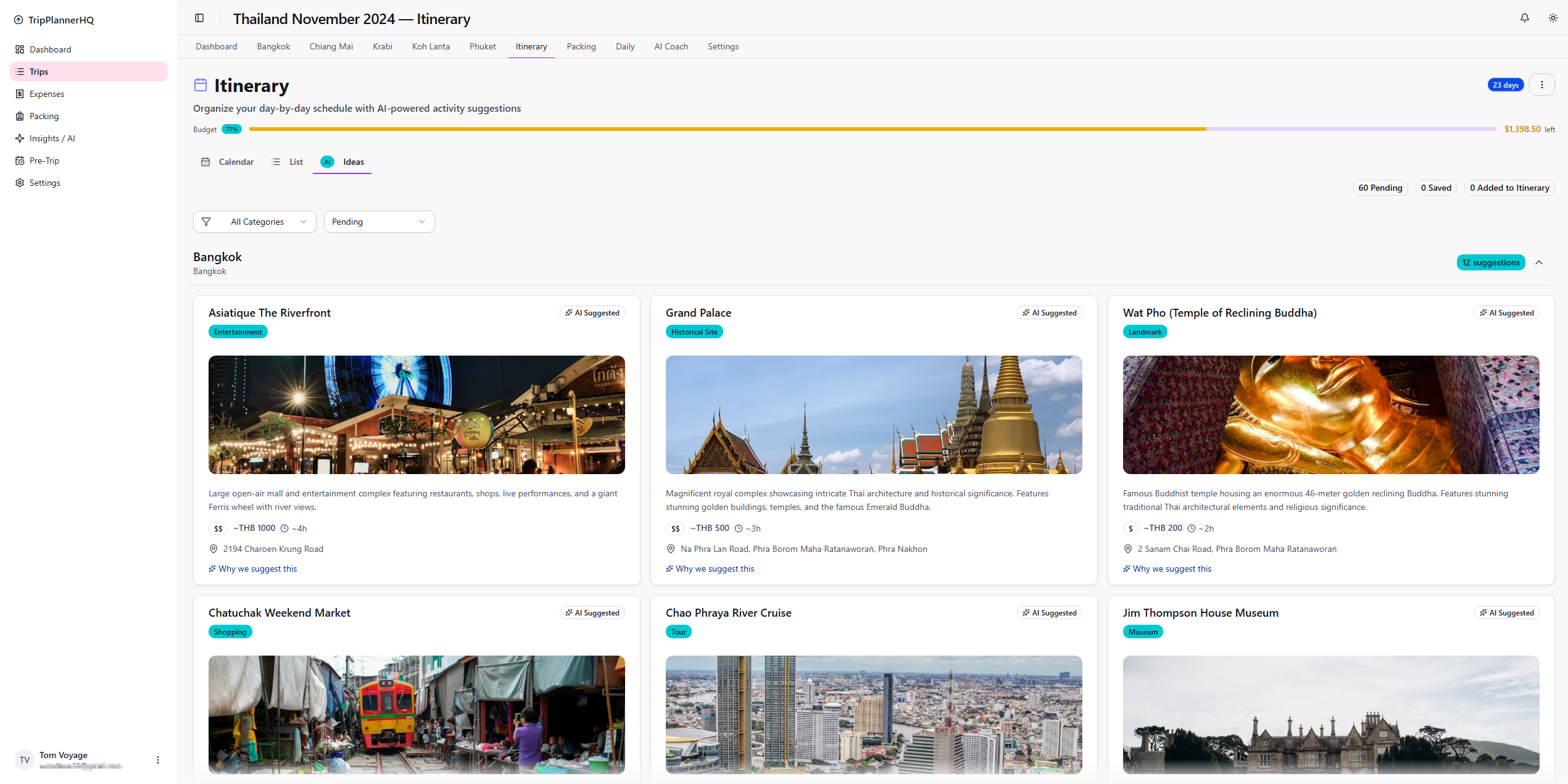 TripPlannerHQ - Screenshot 4 showing product features and functionality