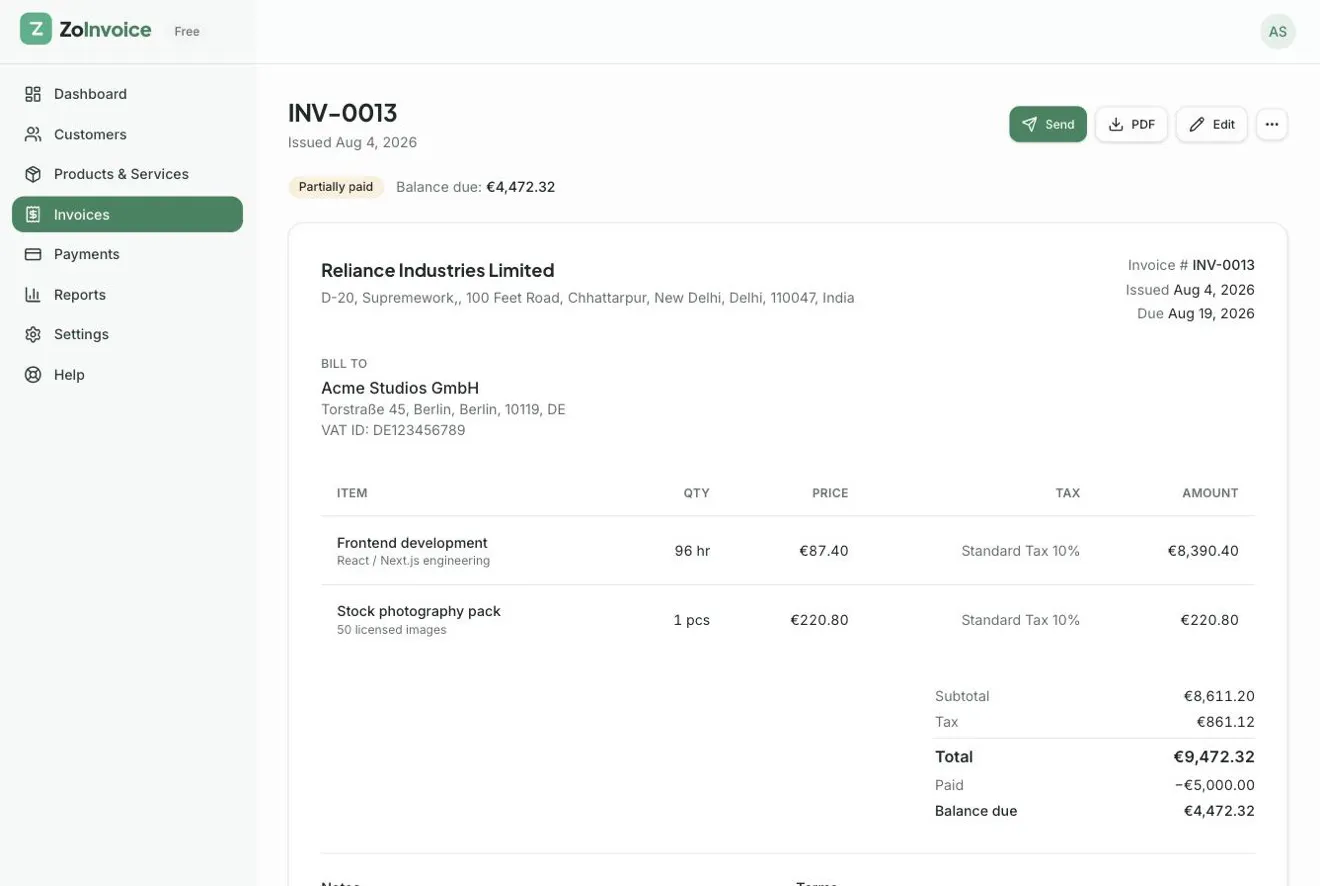 ZoInvoice gallery image