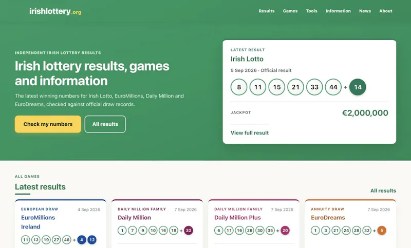 IrishLottery.org screenshot 1