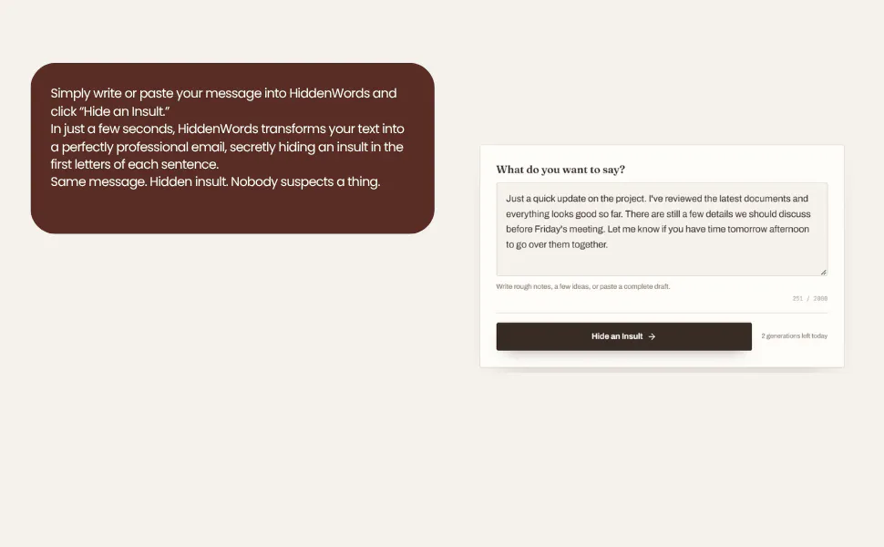HiddenWords — Emails with Hidden Insult gallery image