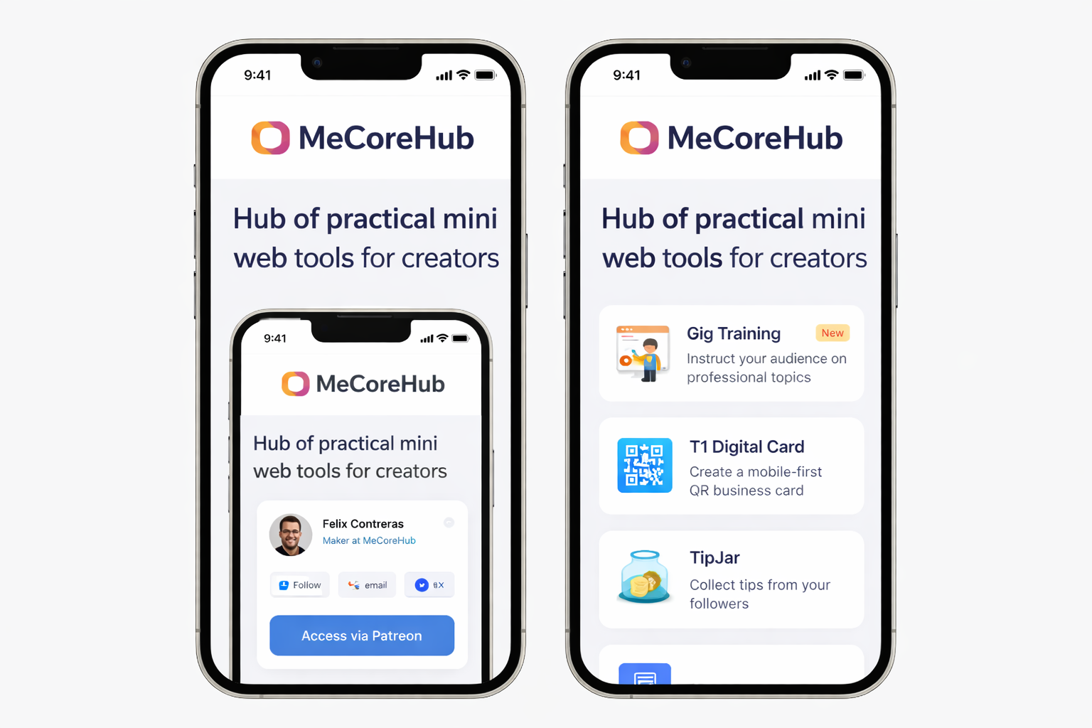 MeCoreHub - Screenshot 2 showing product features and functionality