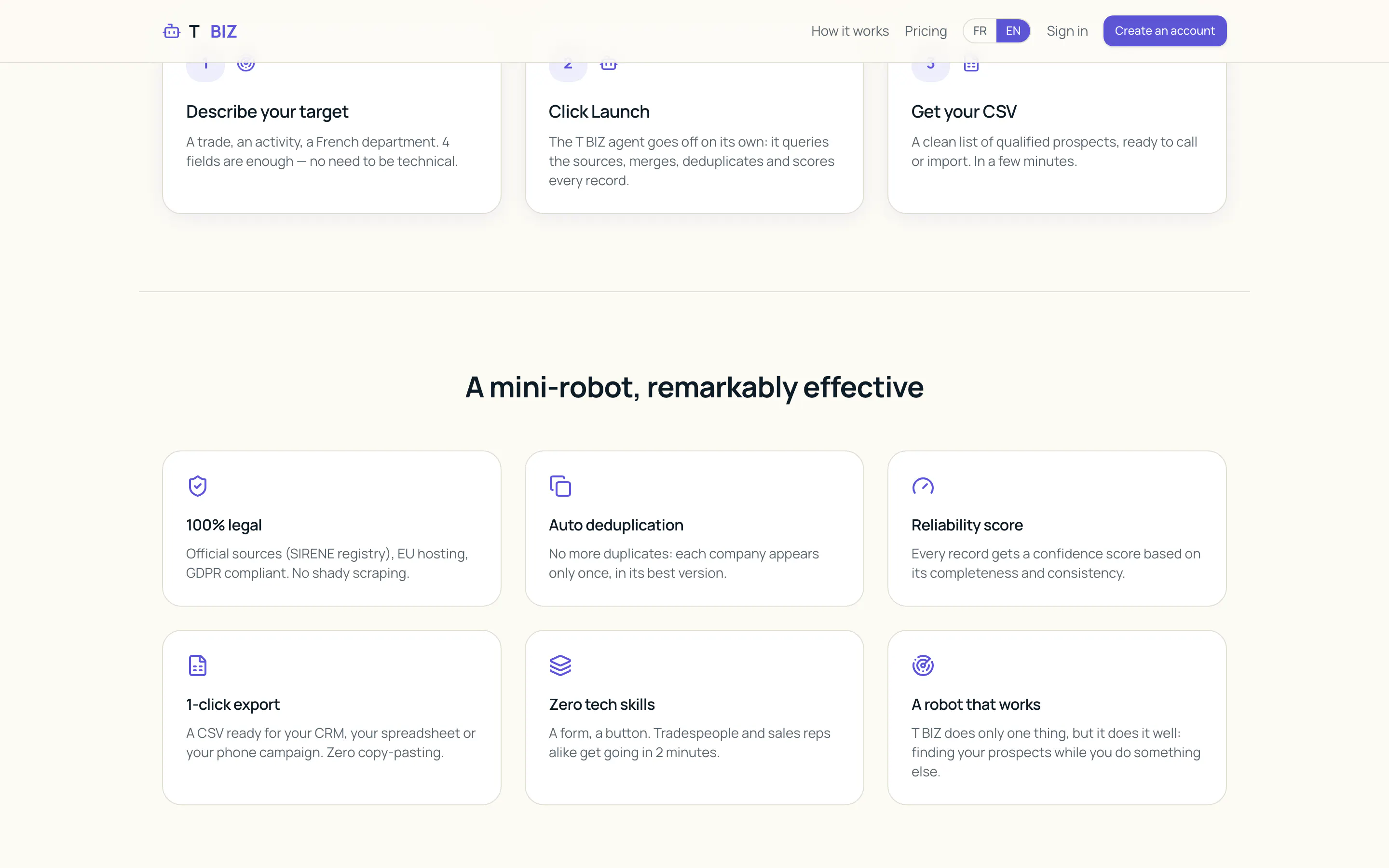 T BIZ — Qualified B2B leads in minutes screenshot 1