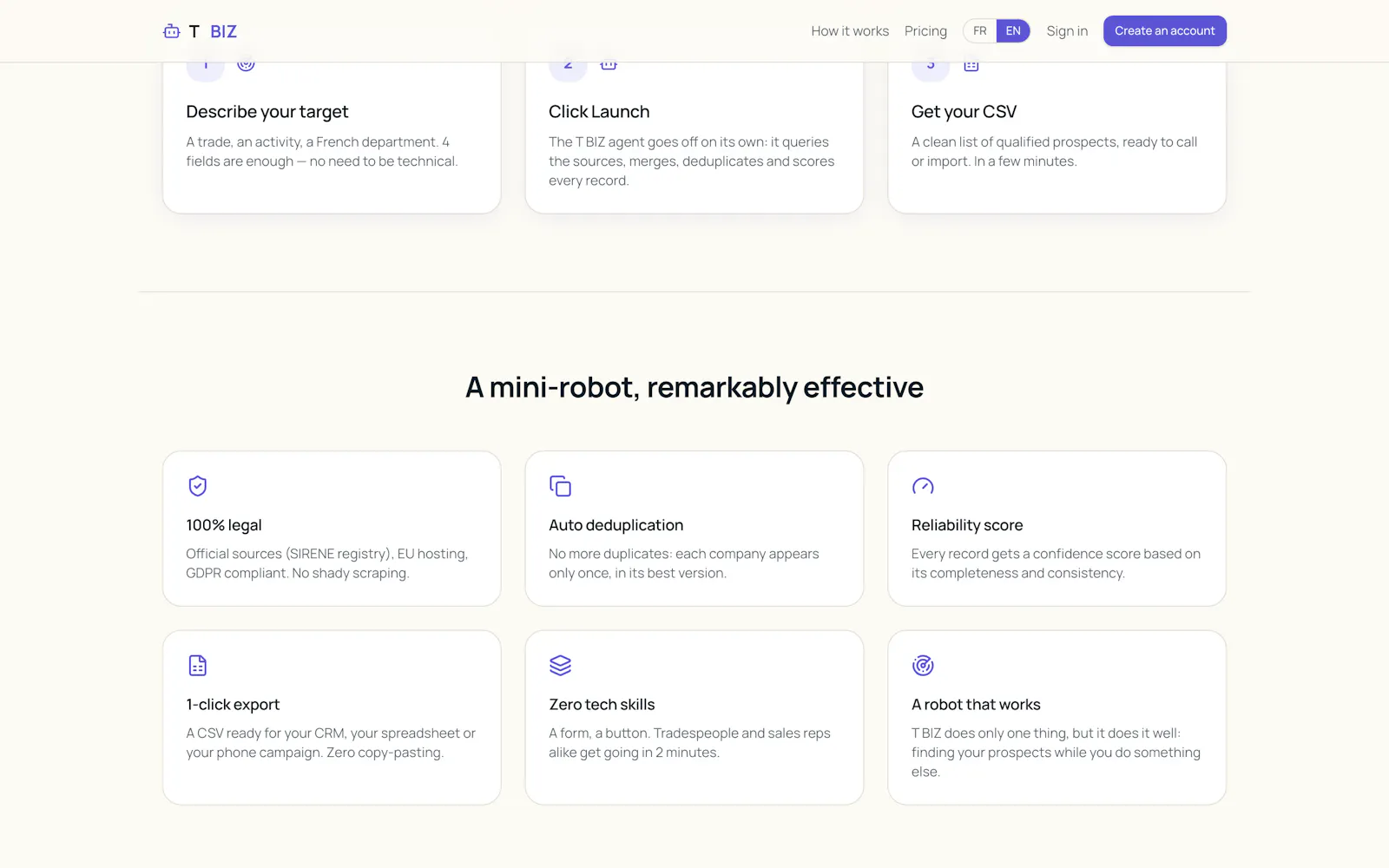 T BIZ — Qualified B2B leads in minutes screenshot 2