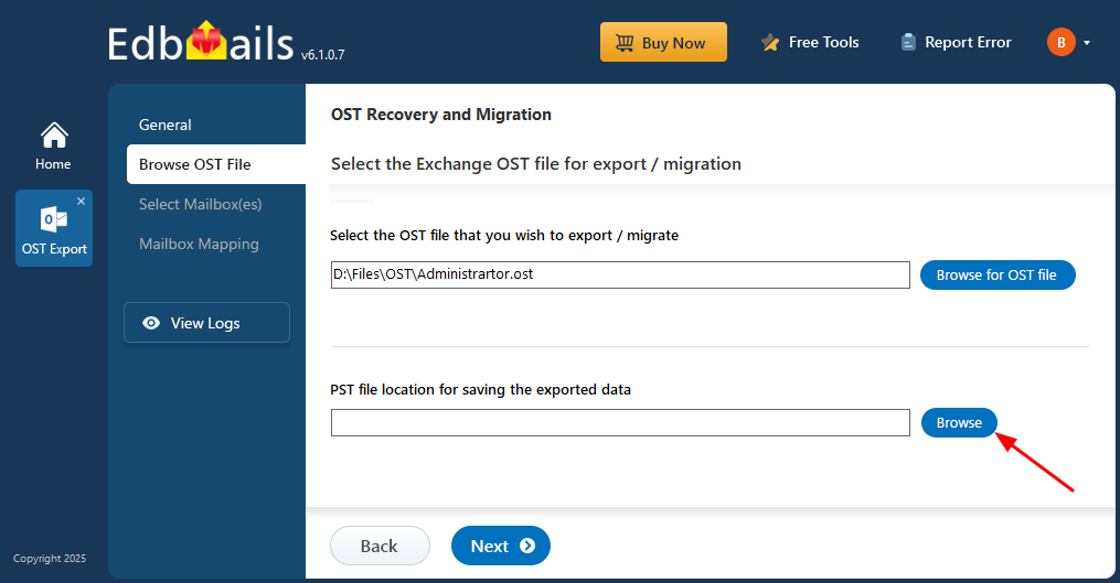 Edbmails OST al convertidor PST - Convertir los archivos OST OST a PST con una precisión completa media 3