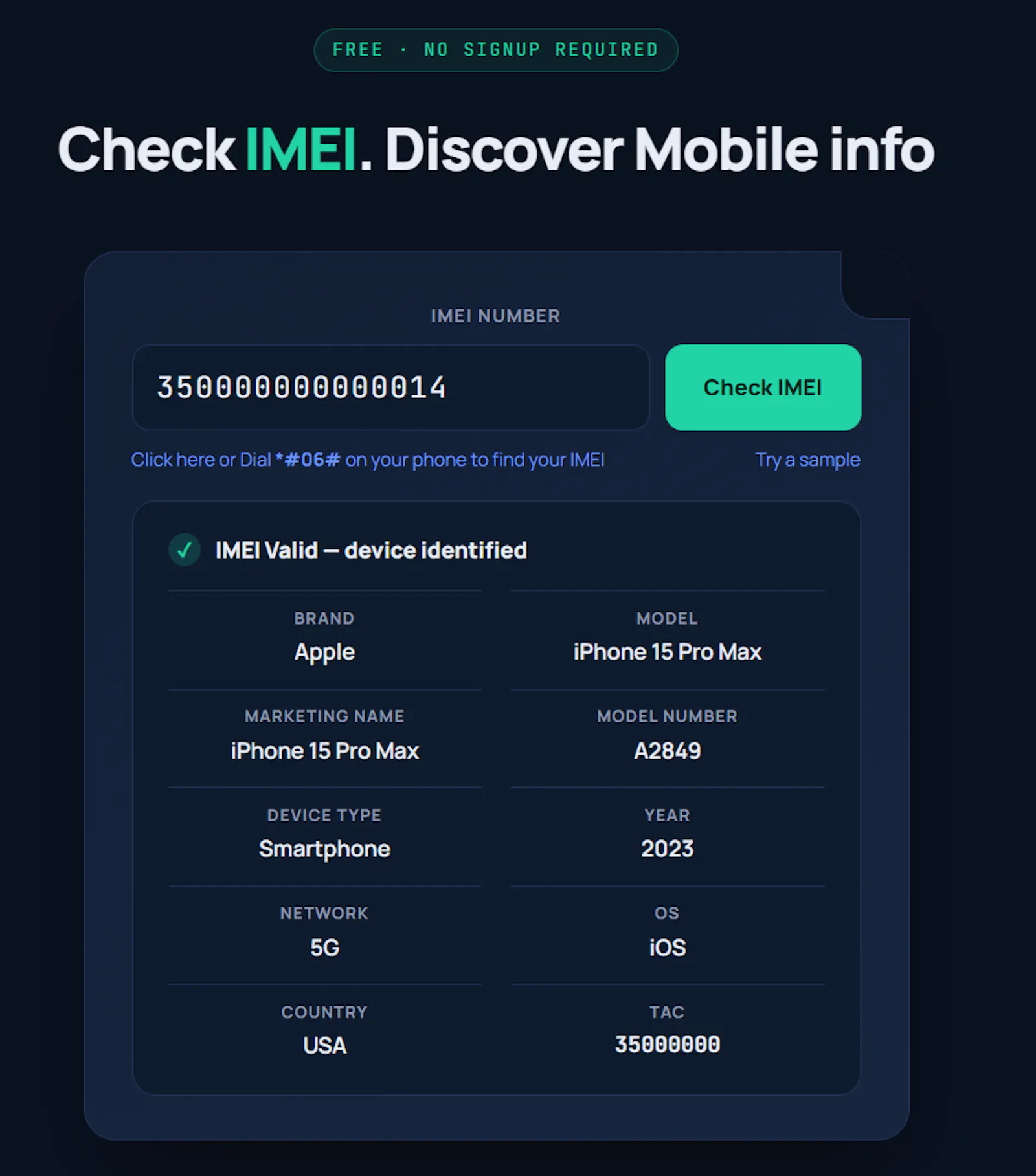 IMEICHECK.IN screenshot 1