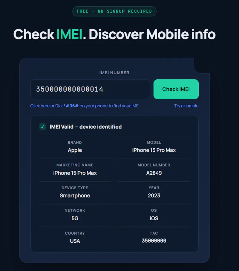 IMEICHECK.IN screenshot 1