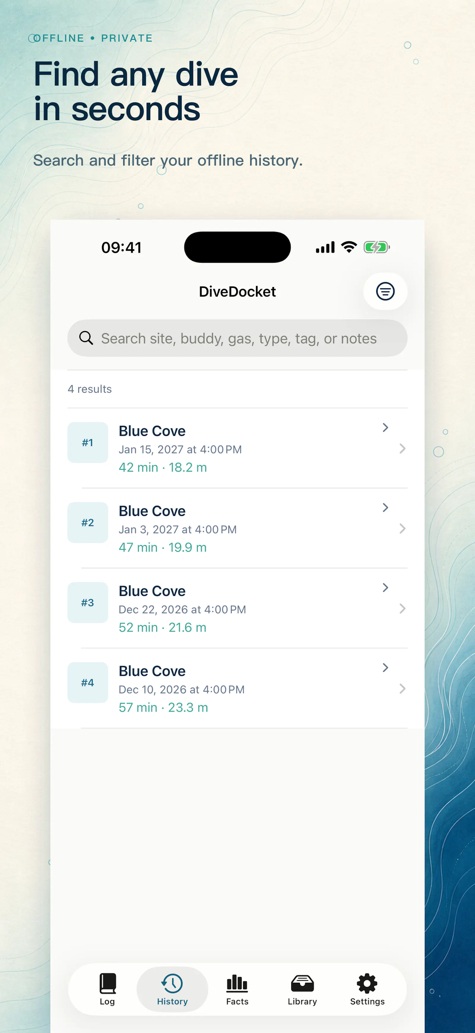 DiveDocket screenshot 2