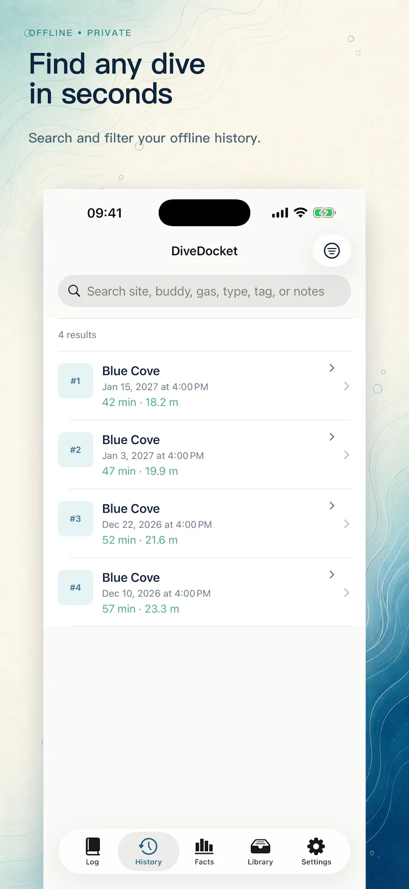 DiveDocket screenshot 2