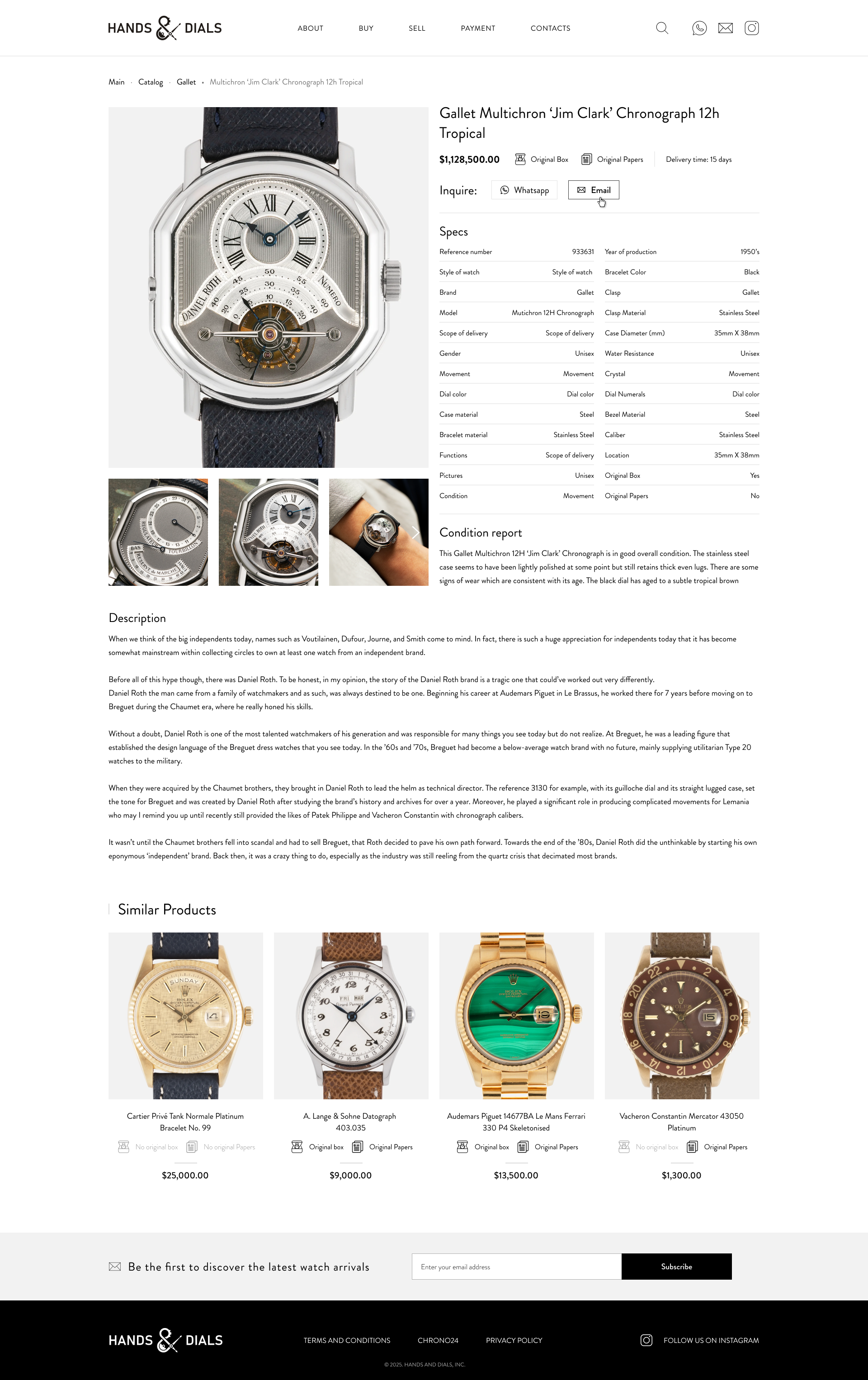 UX/UI design luxury watches website - watches premium website e-commerce media 3