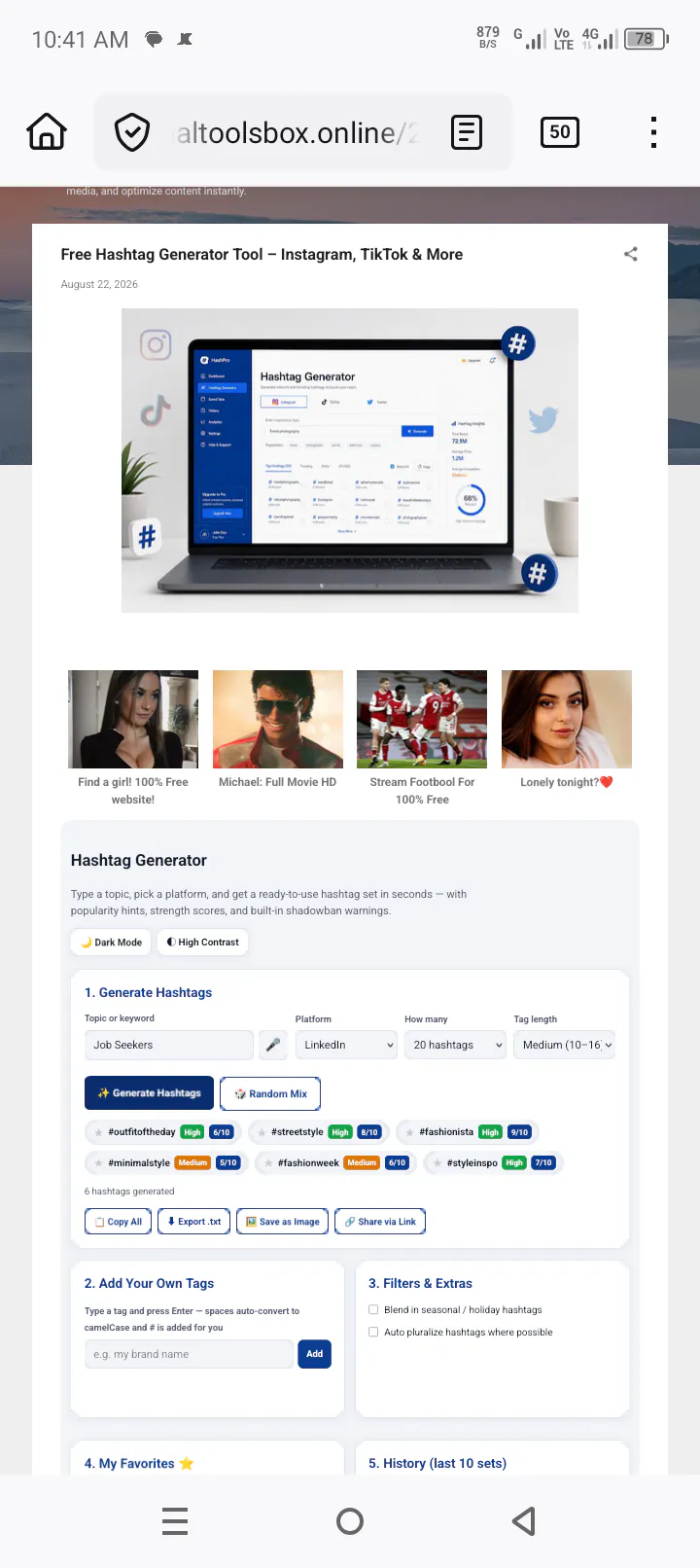 Advance Hashtag Generator Tool gallery image