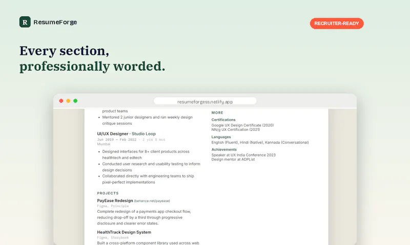 Resume Forge screenshot 5