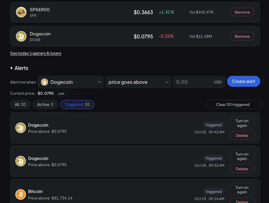 Memecoin Price Alerts gallery image