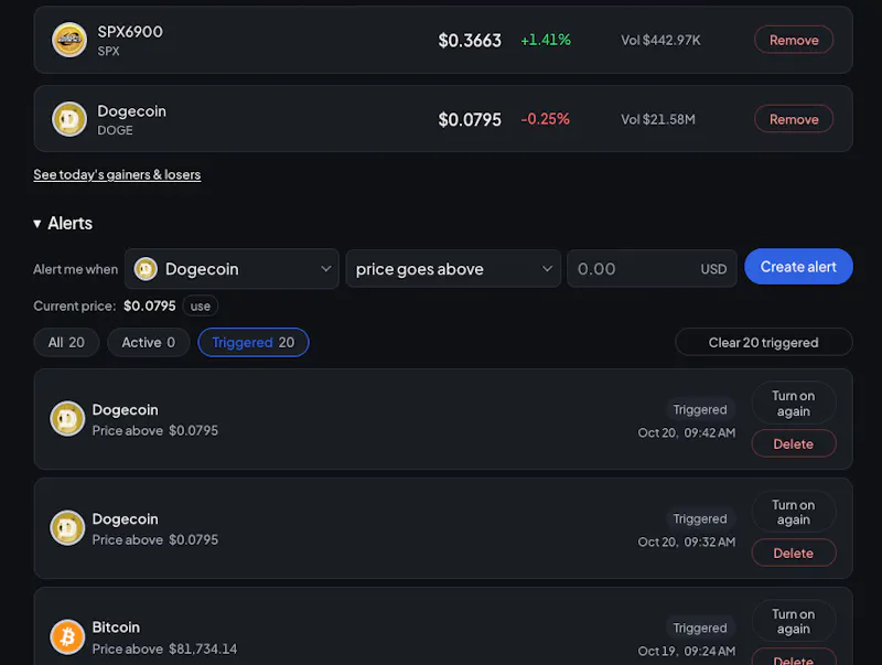 Memecoin Price Alerts screenshot 3