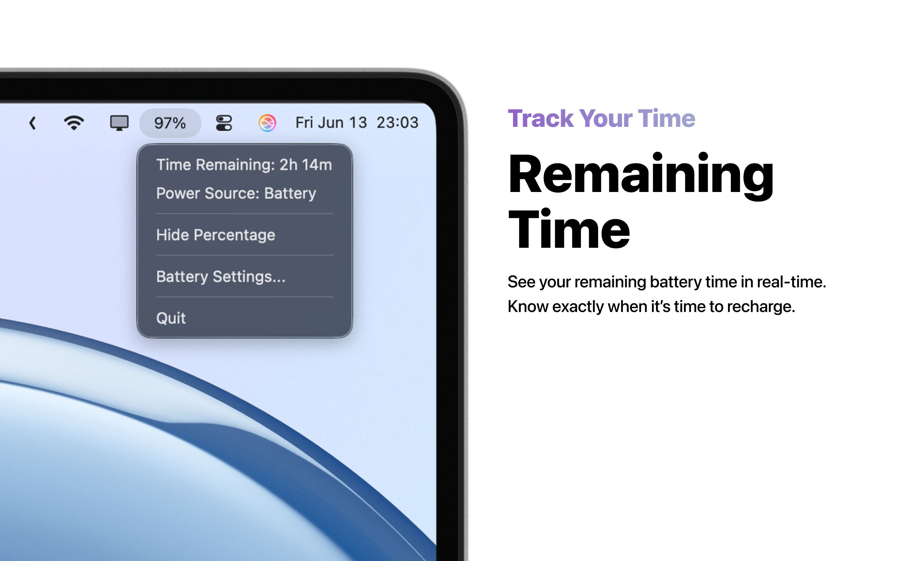 Media BATTERYGO! - Penunjuk bateri minimum untuk bar menu Mac anda. 4