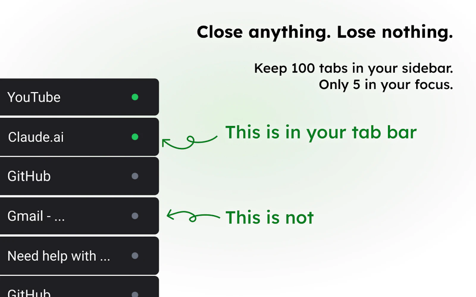 Uncluttr - Clean up your tabs screenshot 2