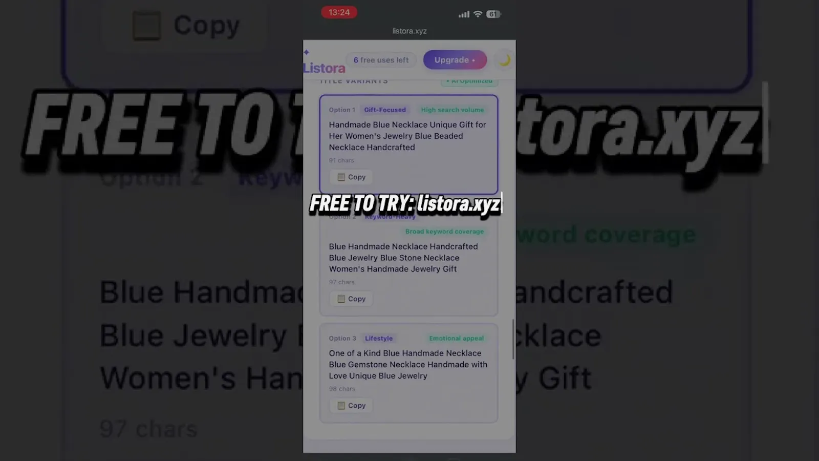 Listora screenshot 1 (video preview)
