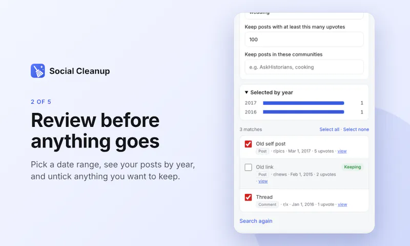 Social Cleanup screenshot 3
