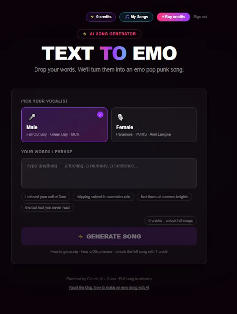 Text to Emo screenshot 3