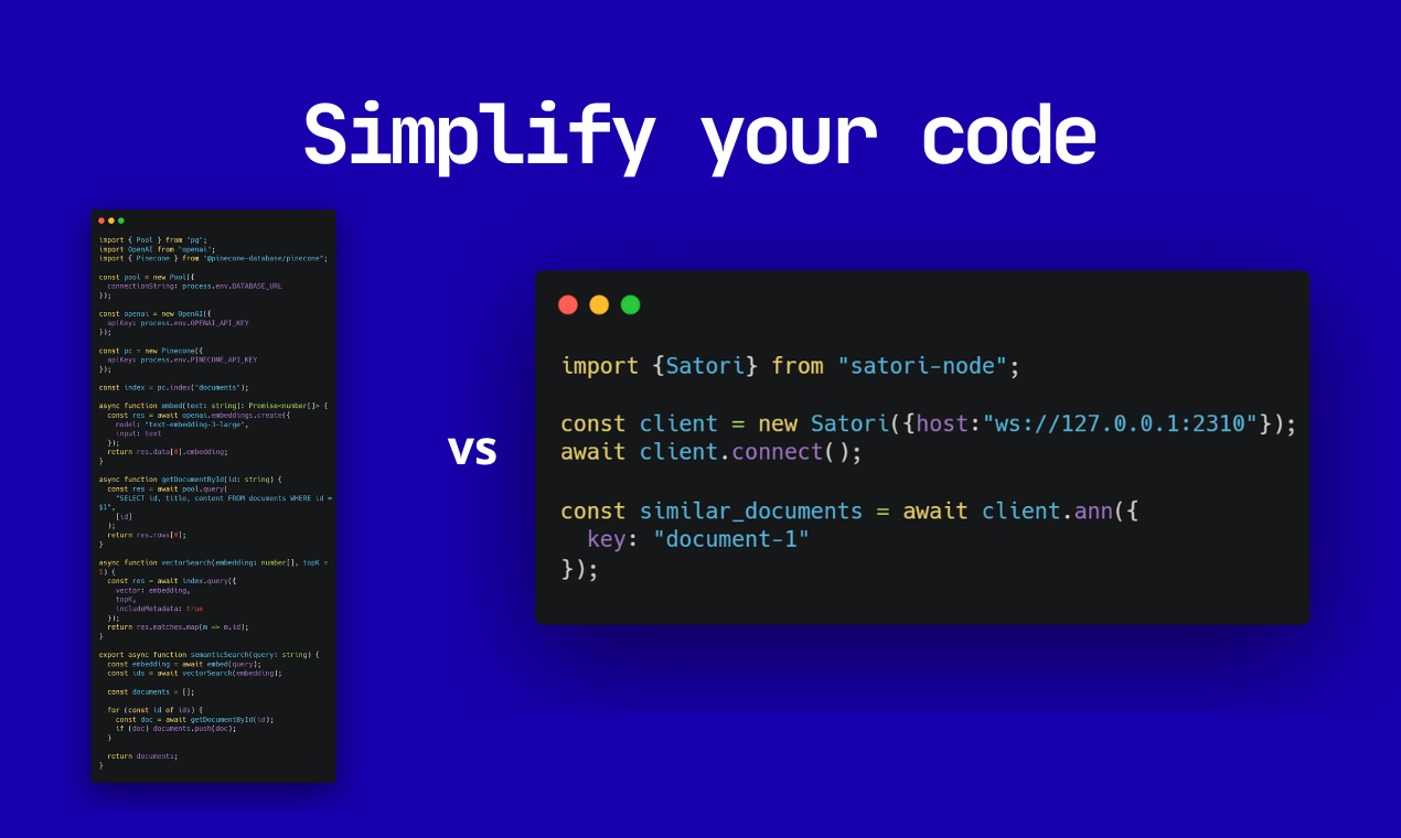 SatoriDB - Main product screenshot demonstrating key features and user interface
