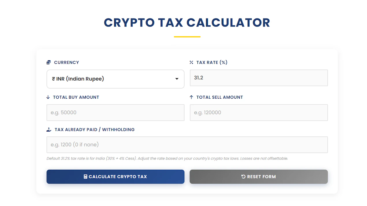 Crypto Tax Calculator product