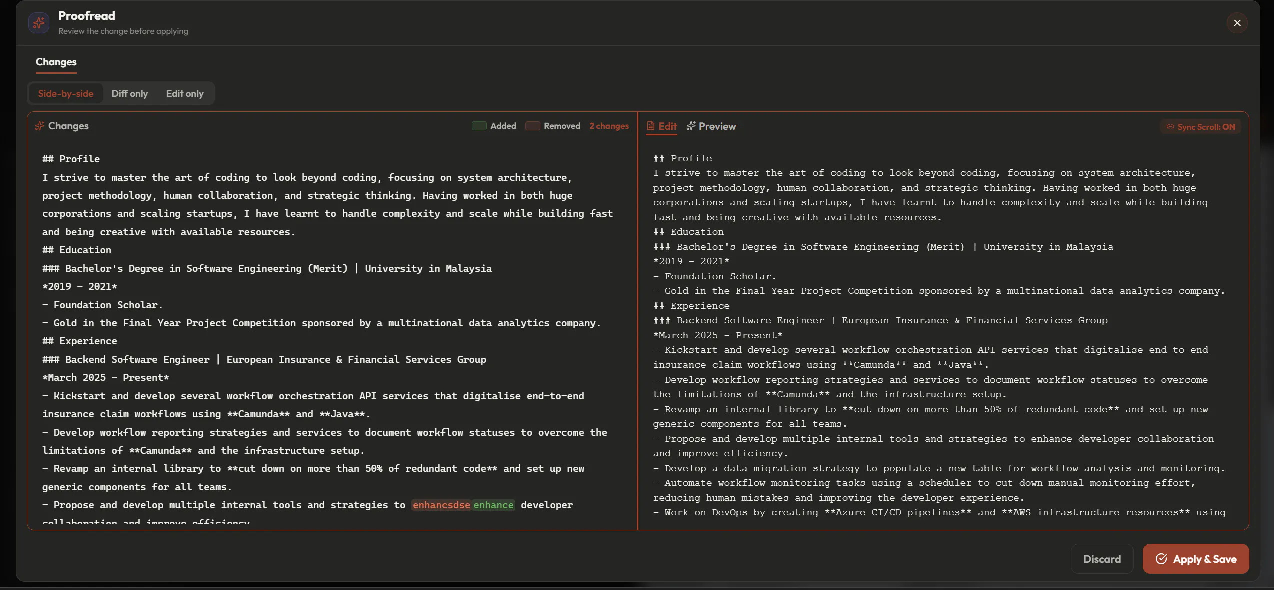Markdown Resume Builder gallery image