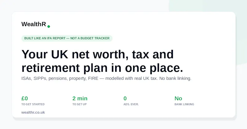 WealthR - Free UK Wealth Tracker screenshot 1