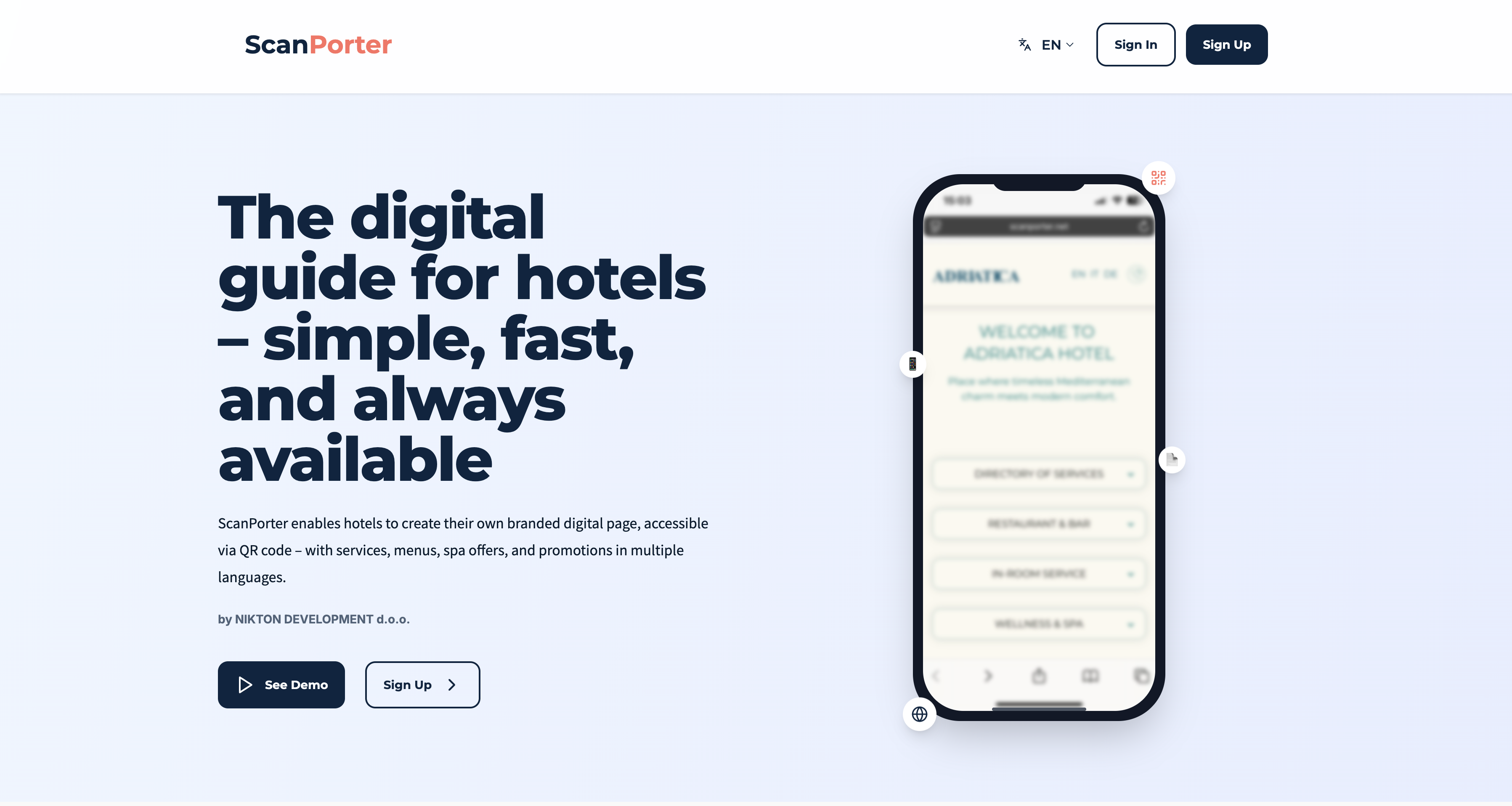 Scanporter - The Digital Hotel Guide - Eén QR -code, alle gastinformatie. media 2