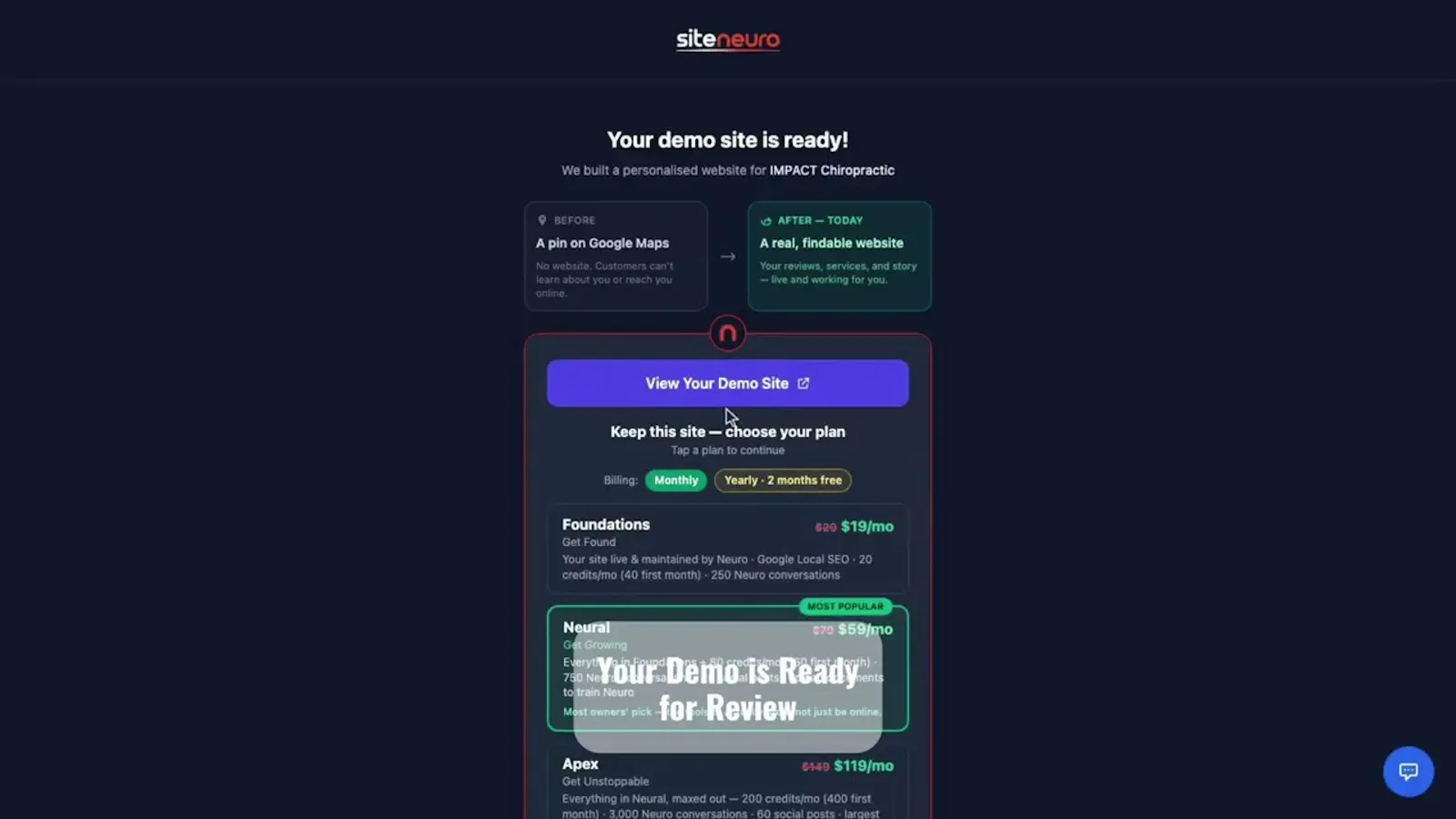 SiteNeuro screenshot 1 (video preview)
